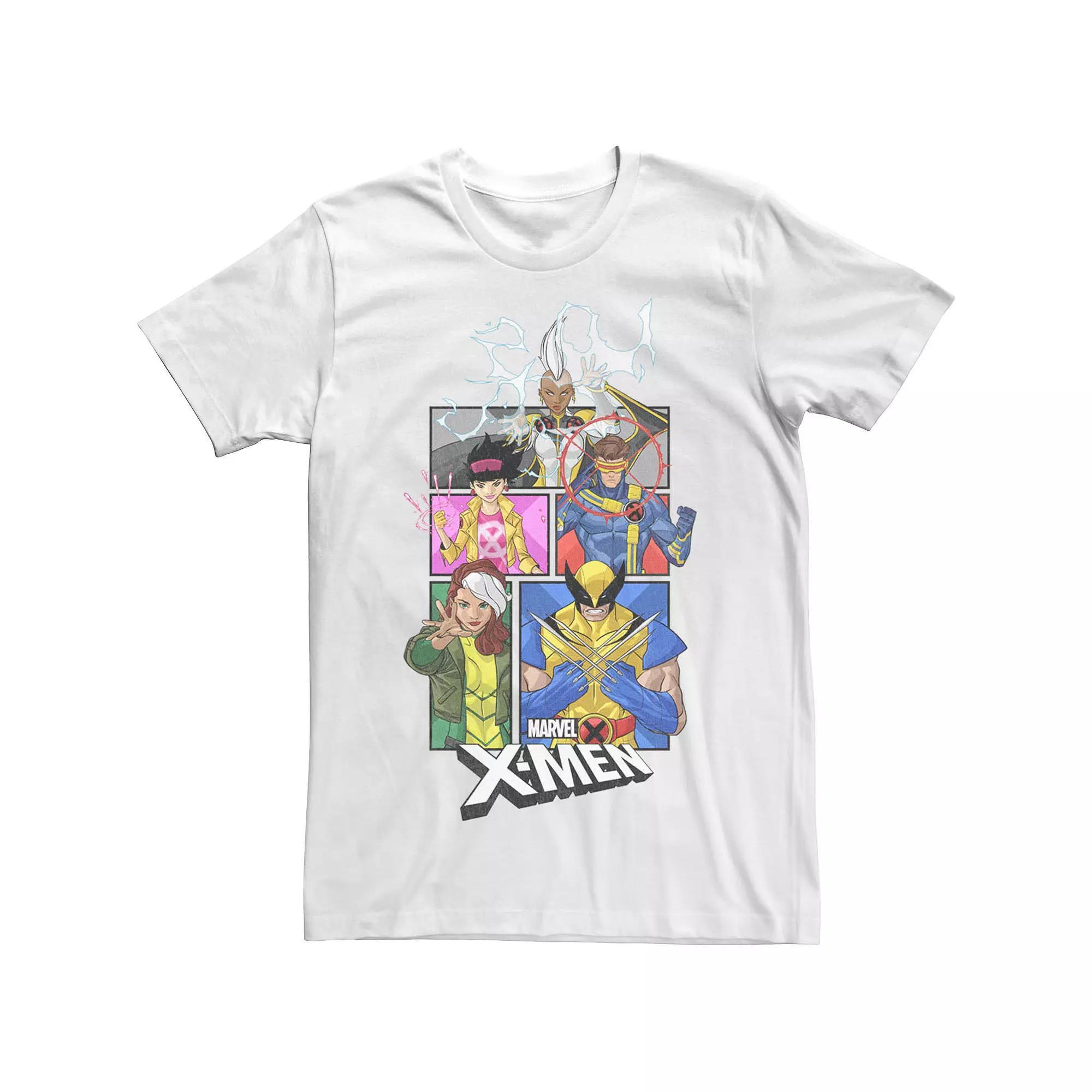 Men's Marvel X-Men Group Shot Character Comic Pane Tee, Size: 3XL, White Product Image
