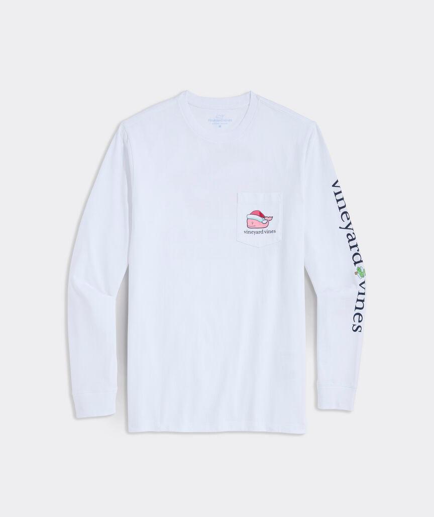 Santa Whale Long-Sleeve Pocket Tee Product Image
