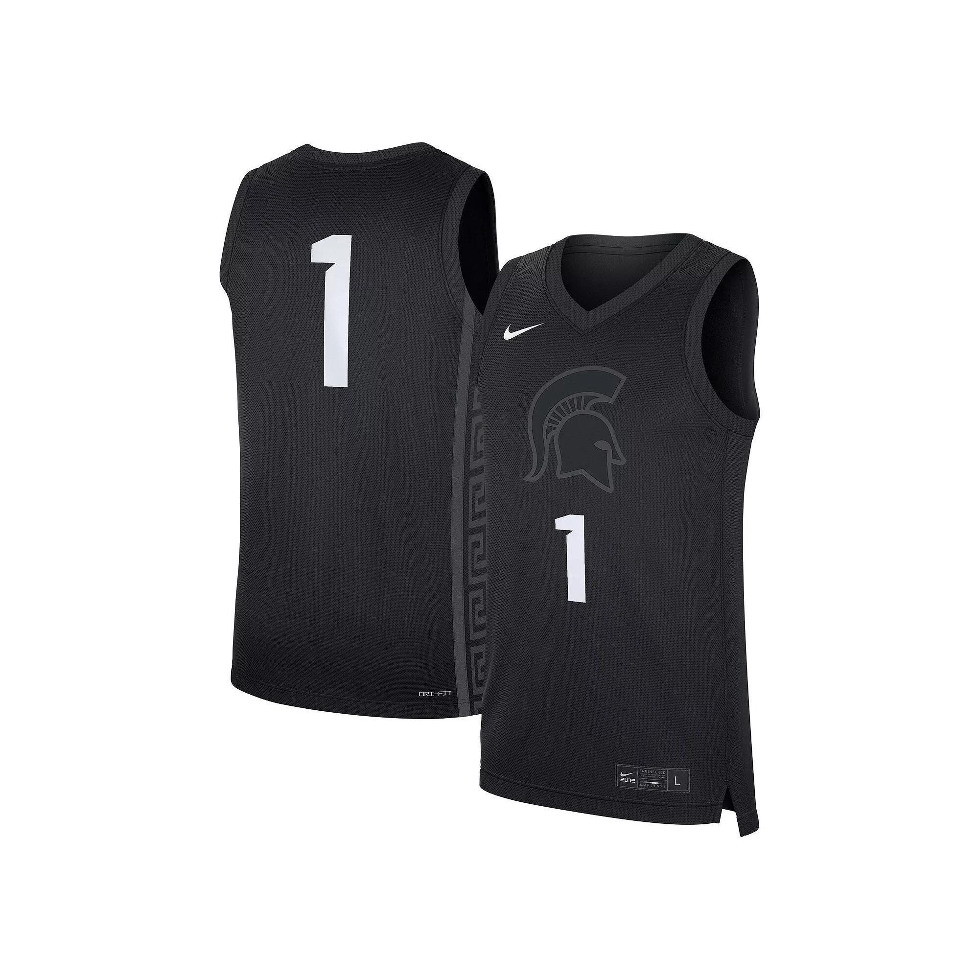 Men's Nike #1 Black Michigan State Spartans Alternate Replica Jersey, Size: 2XL Product Image