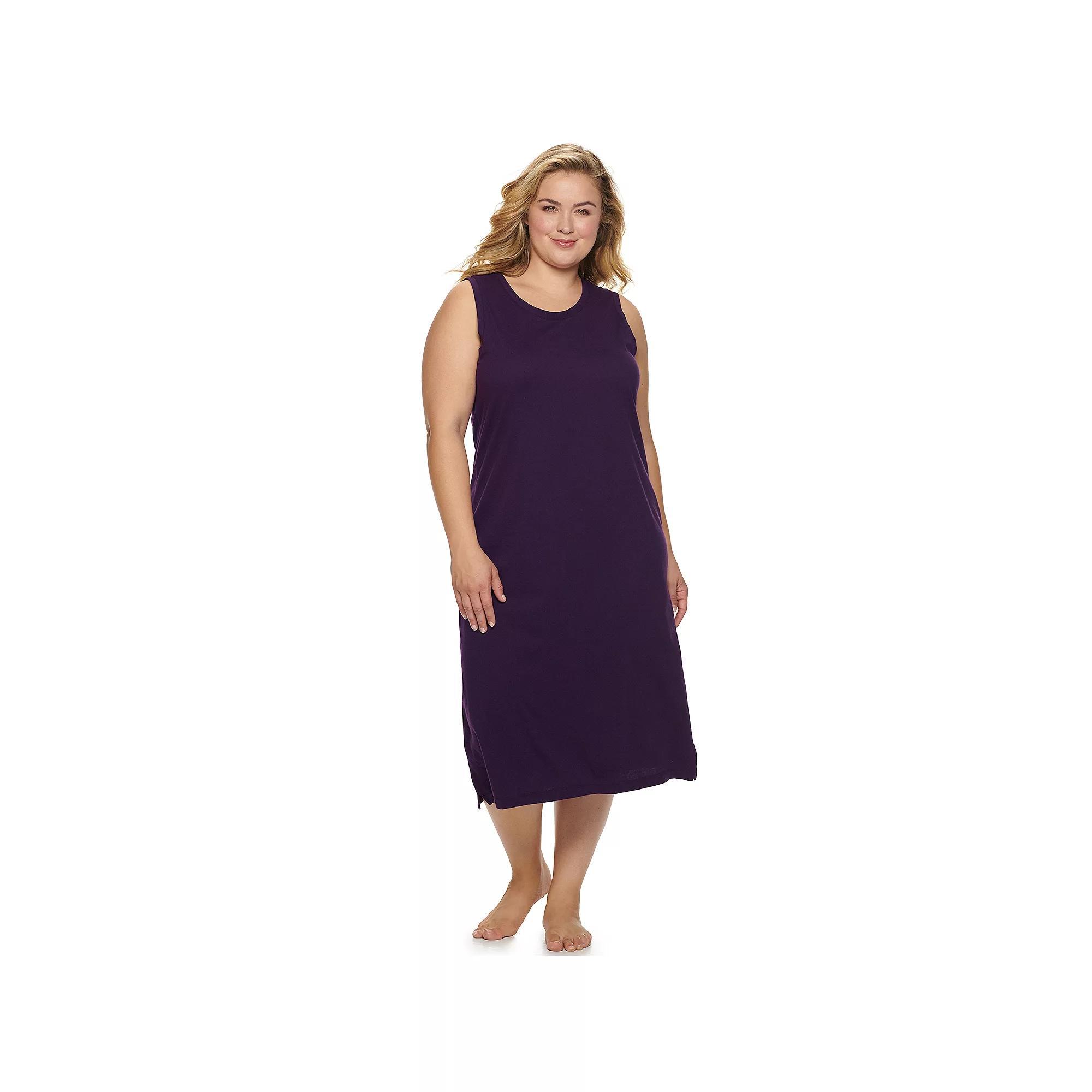 Plus Size Jockey Everyday Essentials Sleeveless Sleepshirt, Womens Purple Product Image