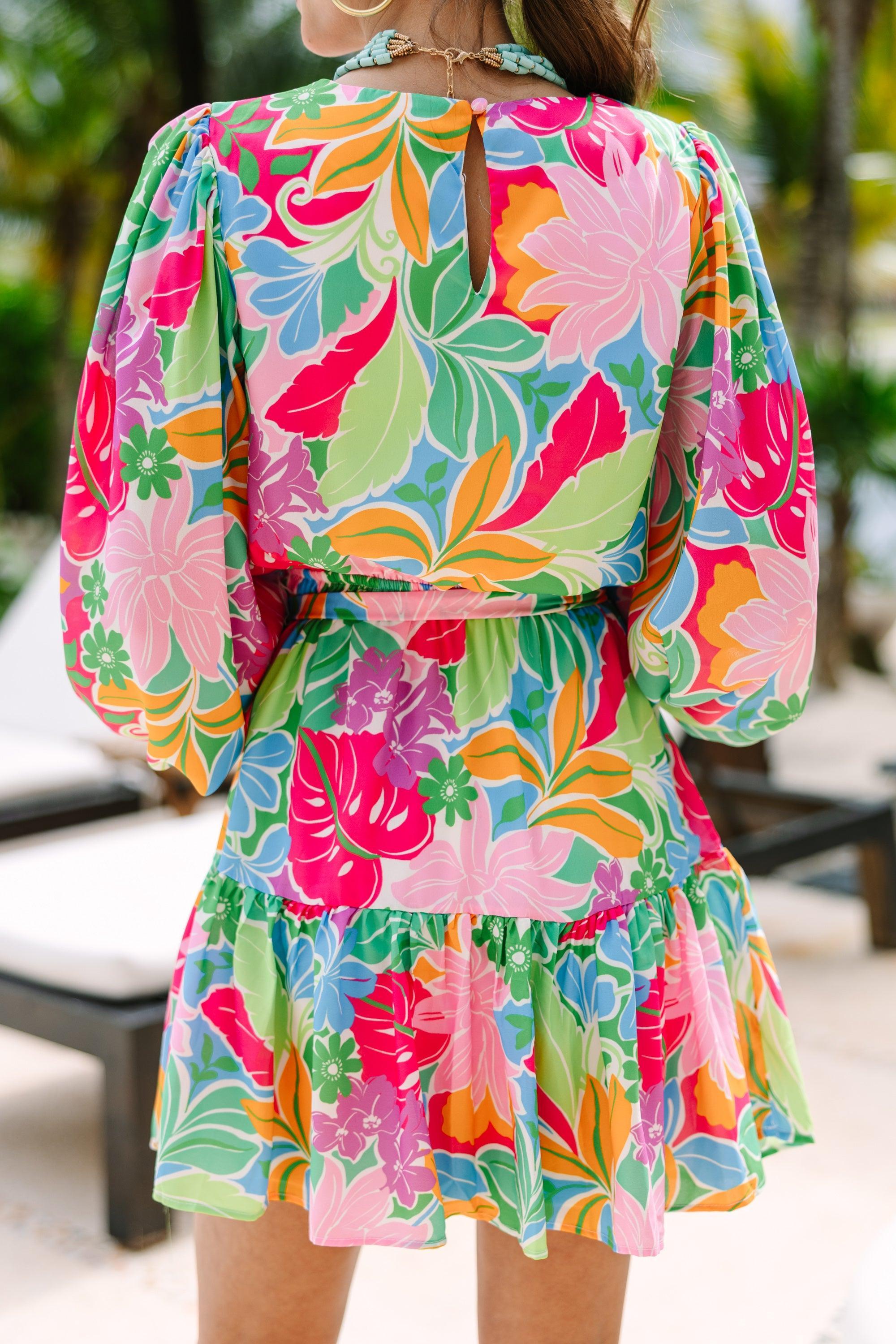 So Much Love Green Floral Dress Female Product Image