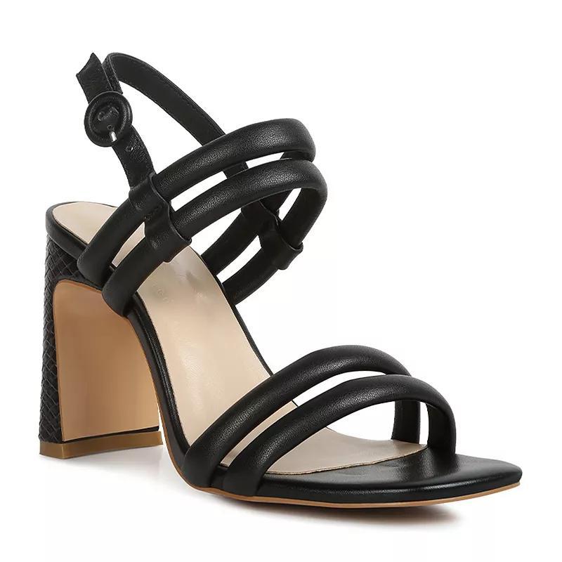 Rag & Co Avianna Women's Slim Block Heel Leather Sandals, Size: 10, White Product Image