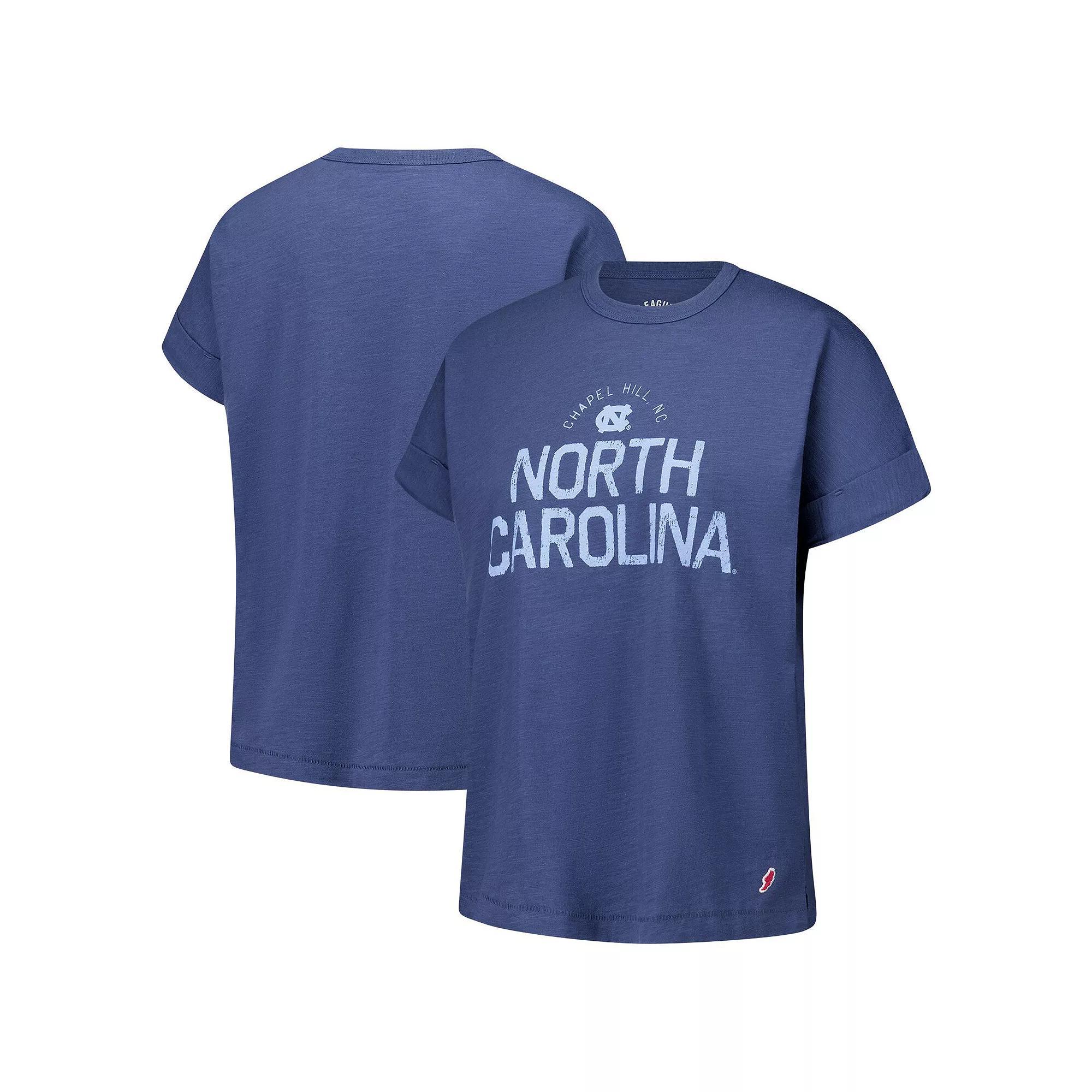 Women's League Collegiate Wear Navy North Carolina Tar Heels Slub Rolled Cuff T-Shirt, Size: Small, Blue Product Image