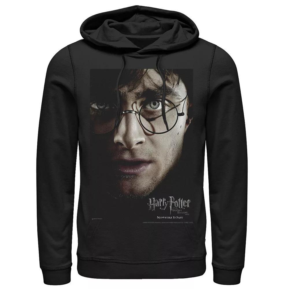 Men's Harry Potter Deathly Hallows Harry Character Poster Graphic Pullover Hoodie, Size: Medium, Black Product Image