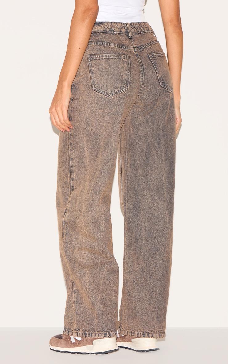 Vintage Brown Low Waist Wide Leg Jeans Product Image