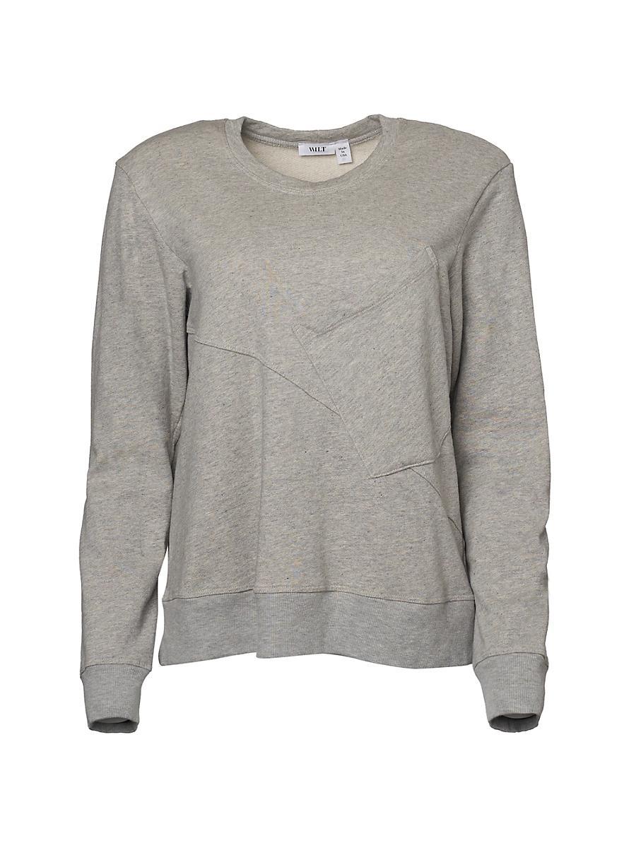 Womens Long-Sleeve Seamed Pocket Sweatshirt Product Image