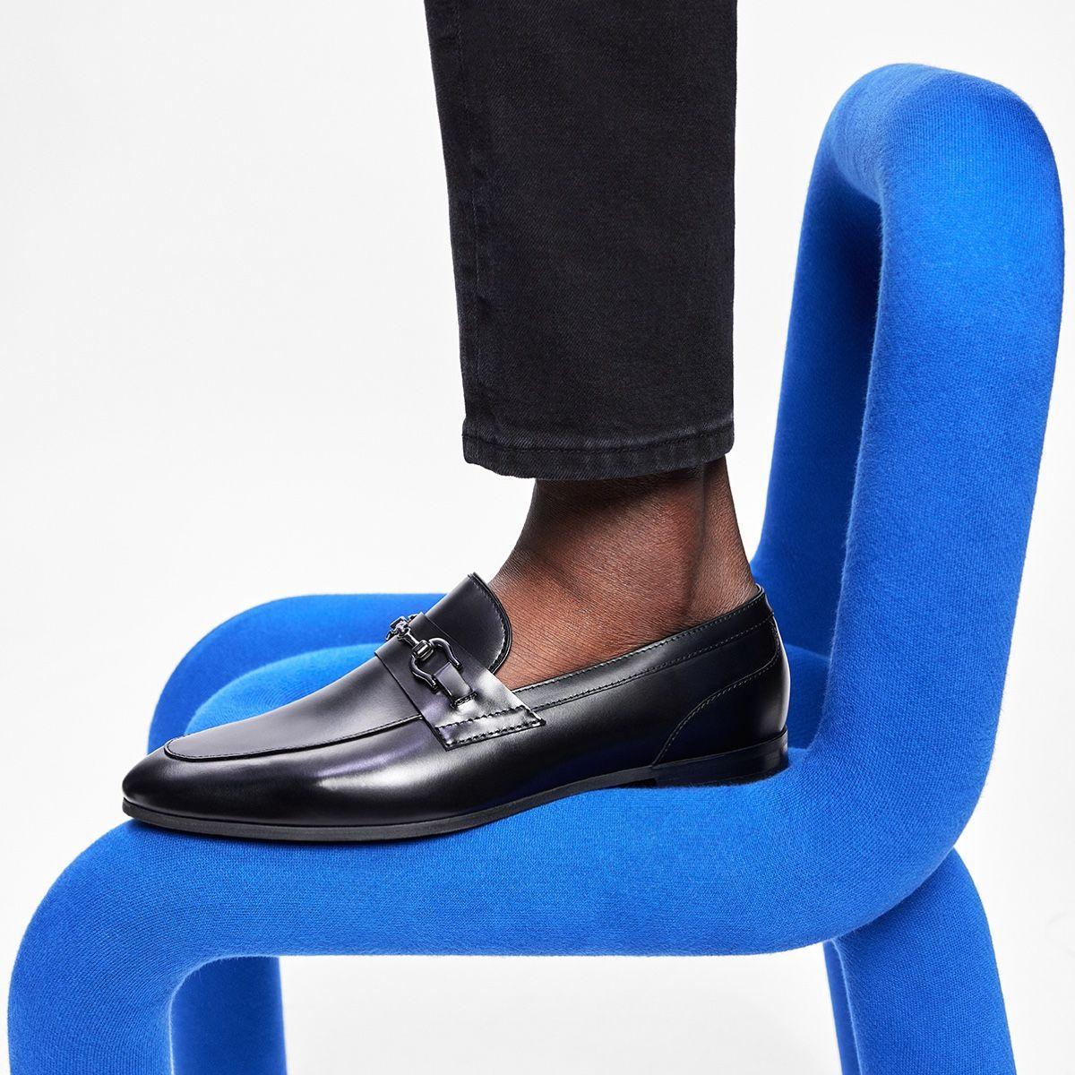 Marinho Open Black Leather Smooth Men's Dress Shoes | ALDO US Product Image