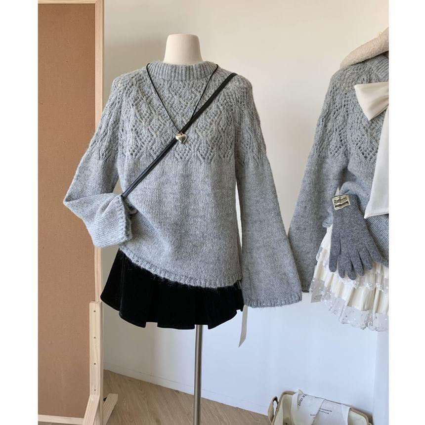 Crew Neck Tie-Up Sweater Product Image