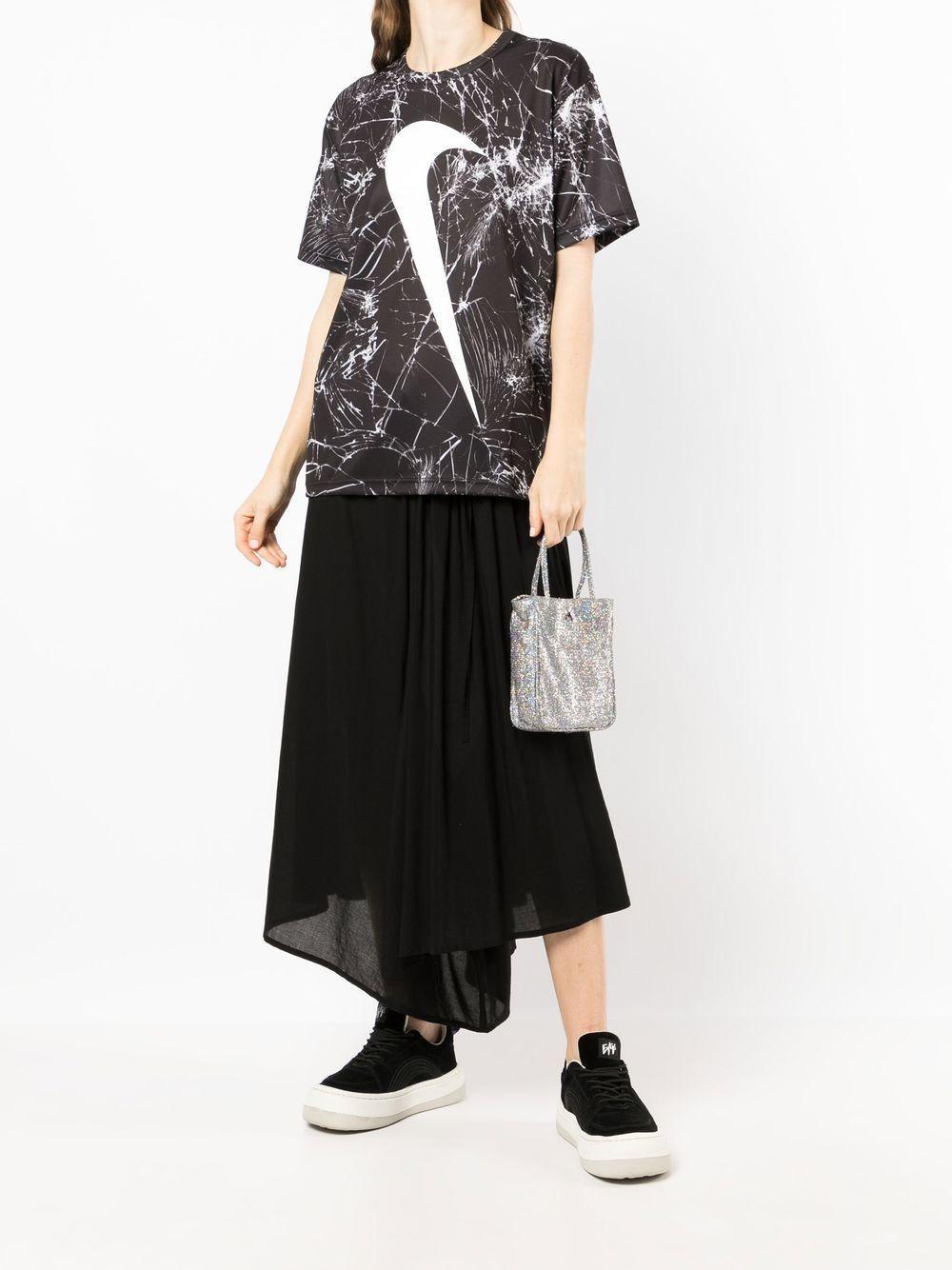 Swoosh-print cracked T-shirt Product Image