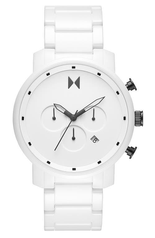 MVMT Mens Chronograph White Ceramic Bracelet Watch Product Image