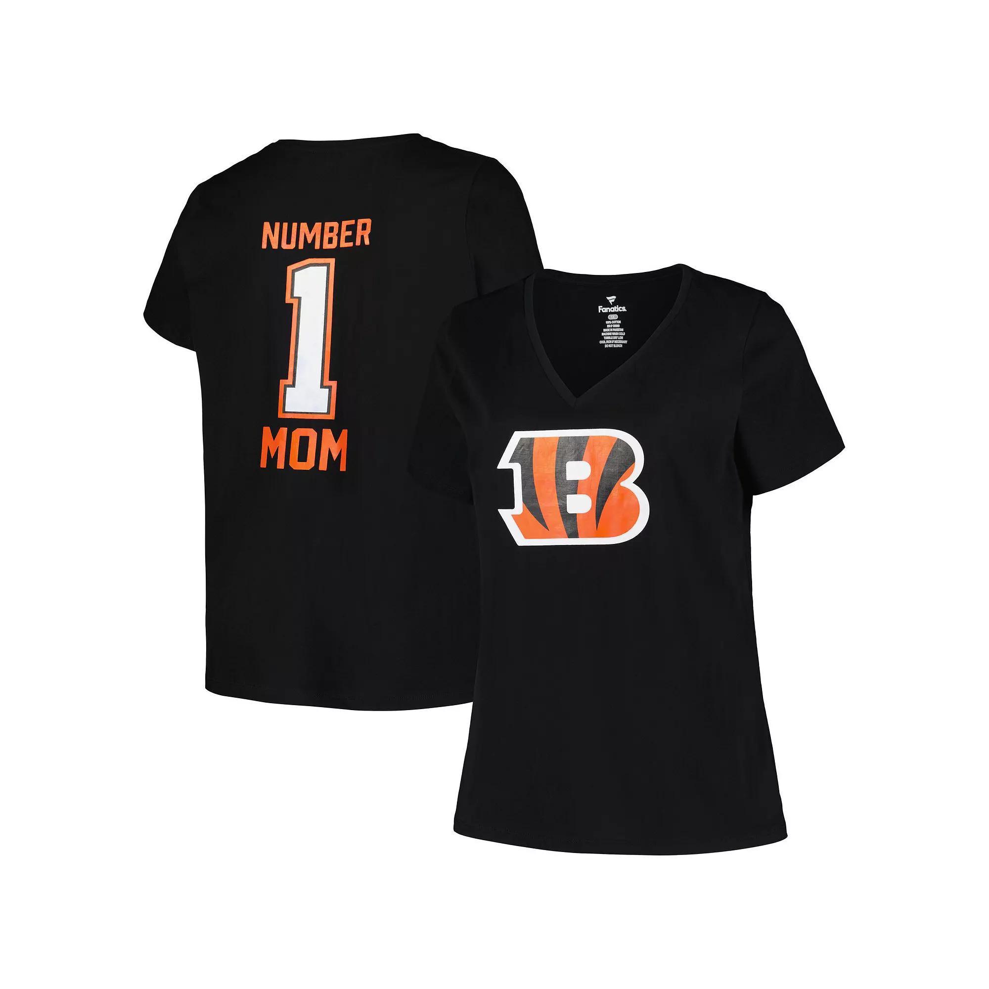 Womens Fanatics Branded Cincinnati Bengals Plus Size Mothers Day #1 Mom V-Neck T-Shirt Product Image