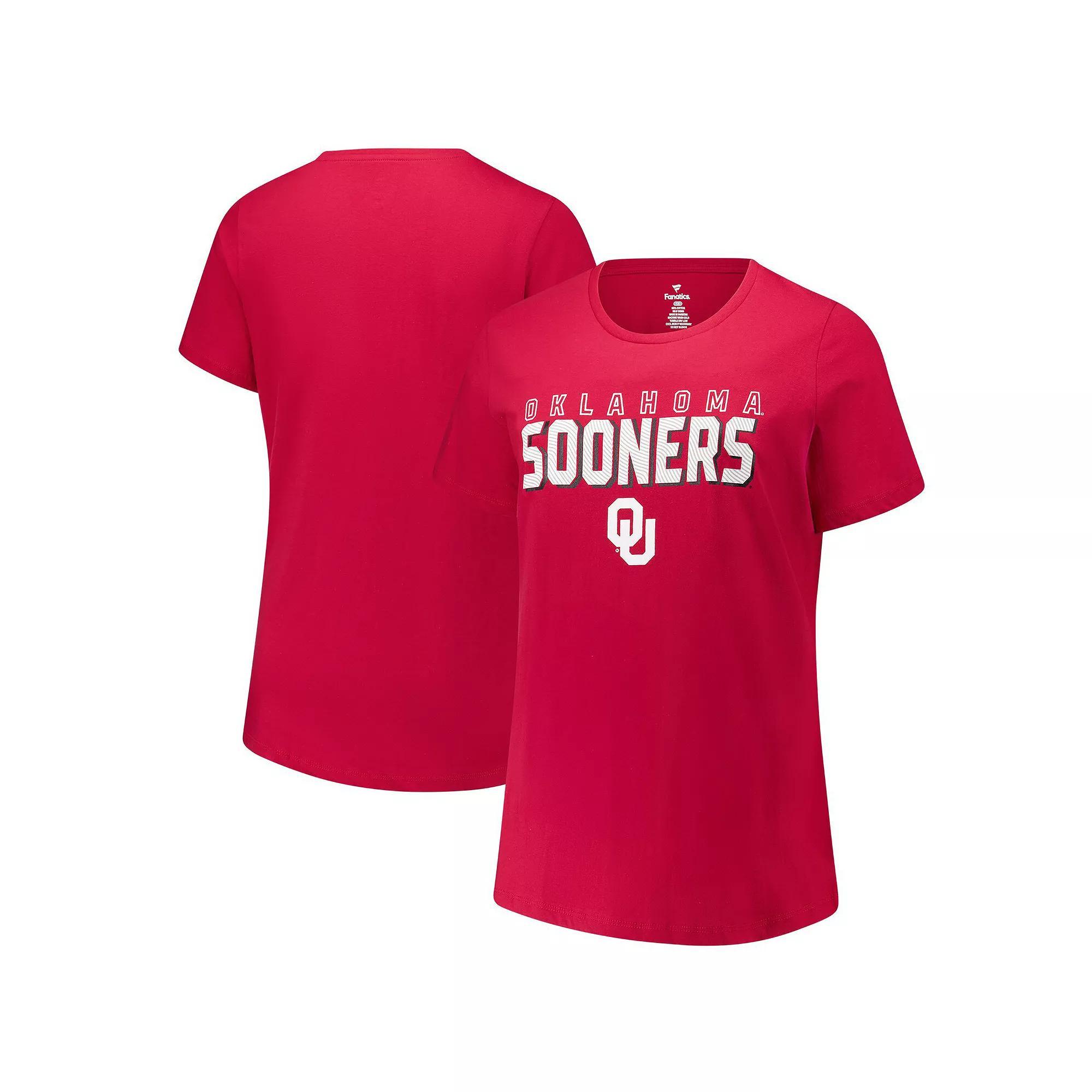 Women's Fanatics Crimson Oklahoma Sooners Plus Size Lean Scoop Neck T-Shirt, Size: XL, Red Product Image