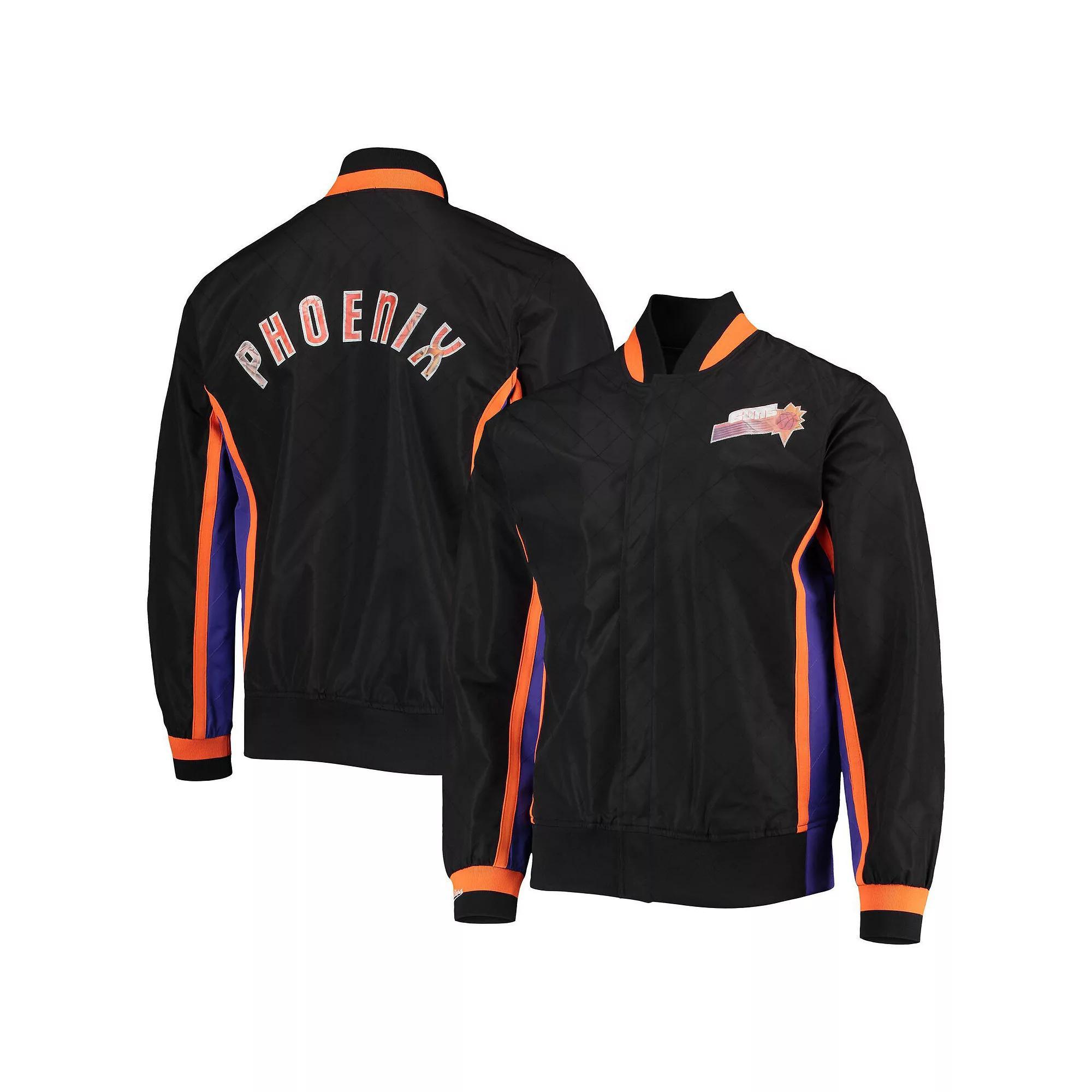 Mens Phoenix Suns Black Mitchell & Ness Hardwood Classics 75th Anniversary Authentic Warmup Full-Snap Jacket Product Image