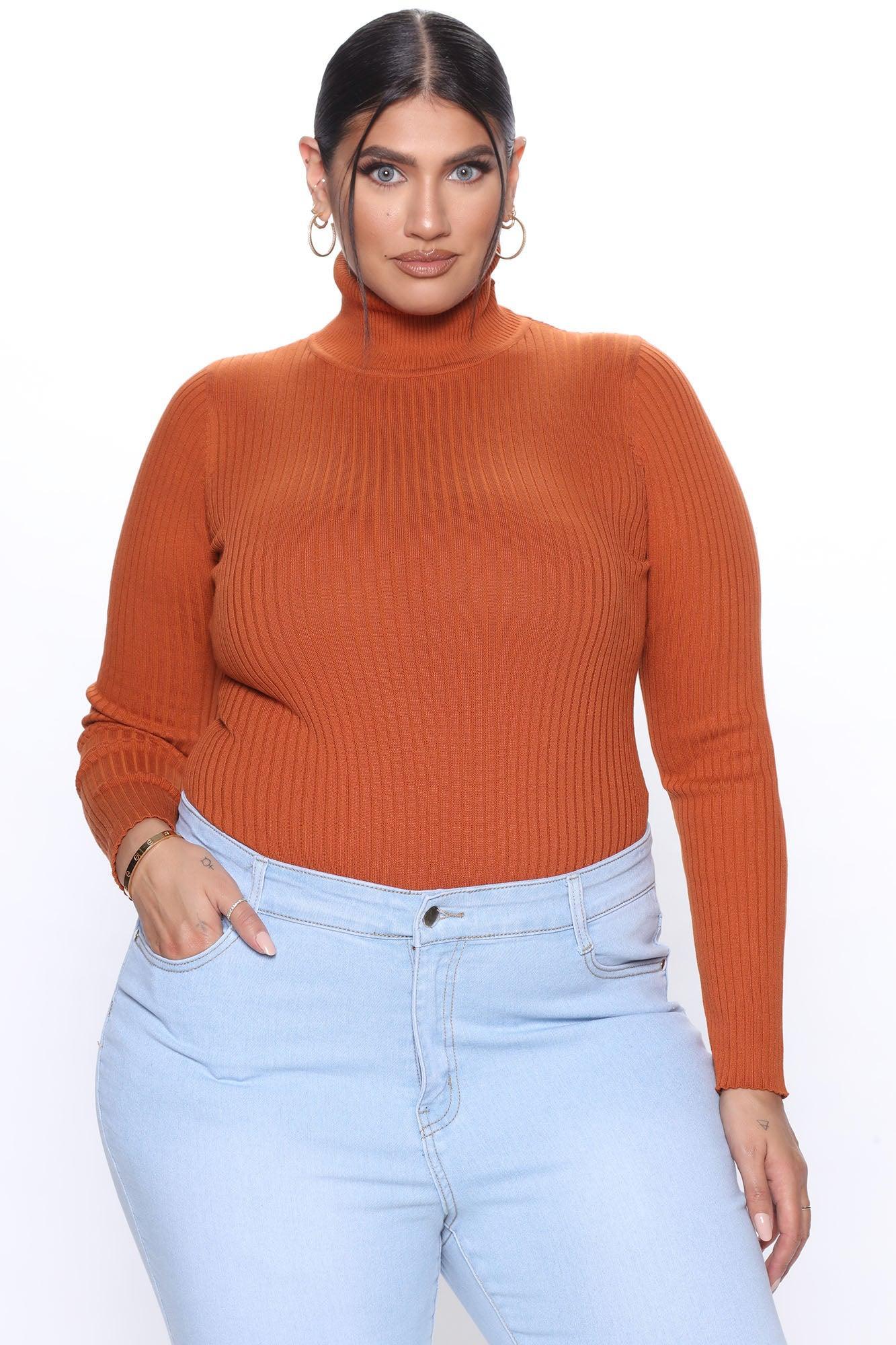 Make My Life Complete Sweater Bodysuit - Rust Product Image