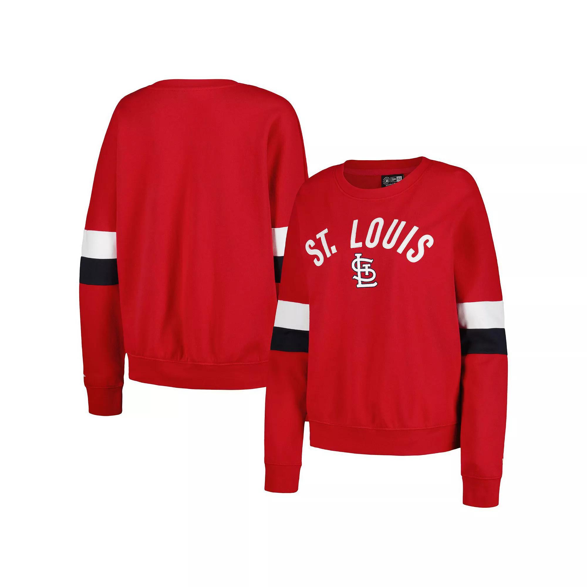 Women's New Era Red St. Louis Cardinals Game Day Crew Pullover Sweatshirt, Size: Medium Product Image