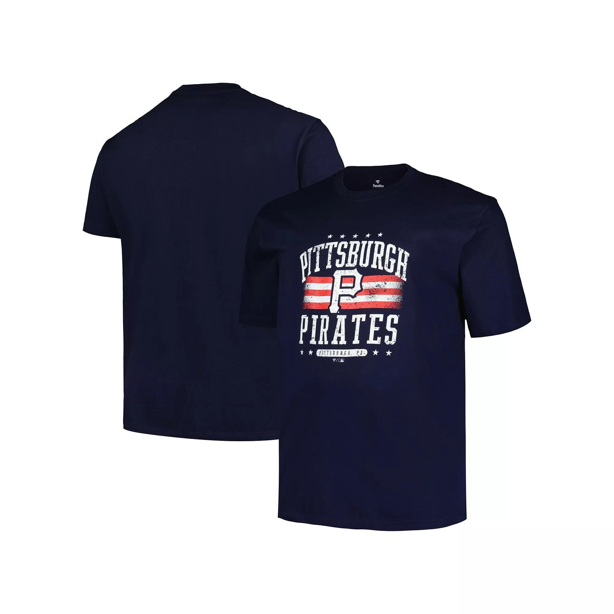 Men's Profile  Navy Pittsburgh Pirates Big & Tall Americana T-Shirt, Size: 2XLT, Blue Product Image