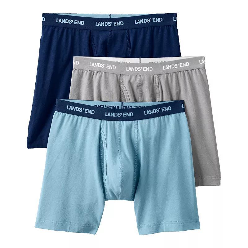 Mens Lands End 3-Pack Comfort Boxer Briefs Deep Blue Product Image