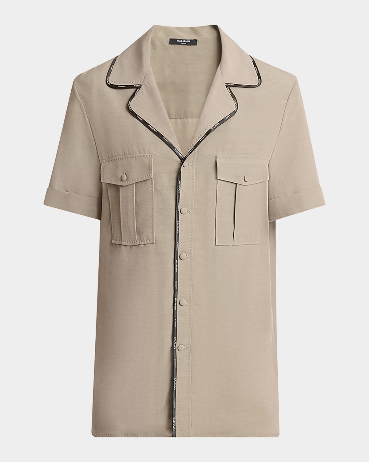 Mens 2-Pocket Piped Button-Down Shirt Product Image