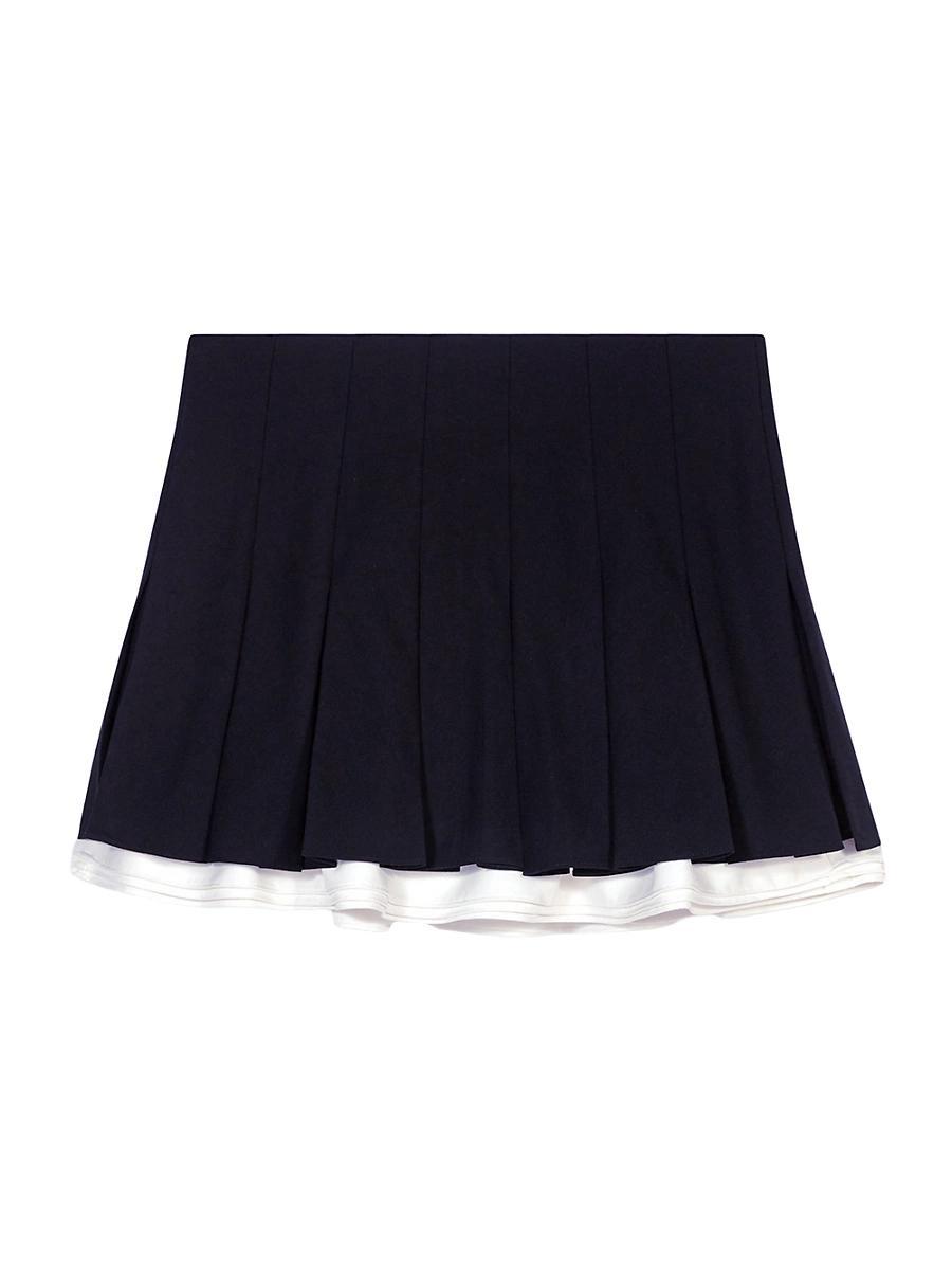 Womens Dual-Material Pleated Skort Product Image