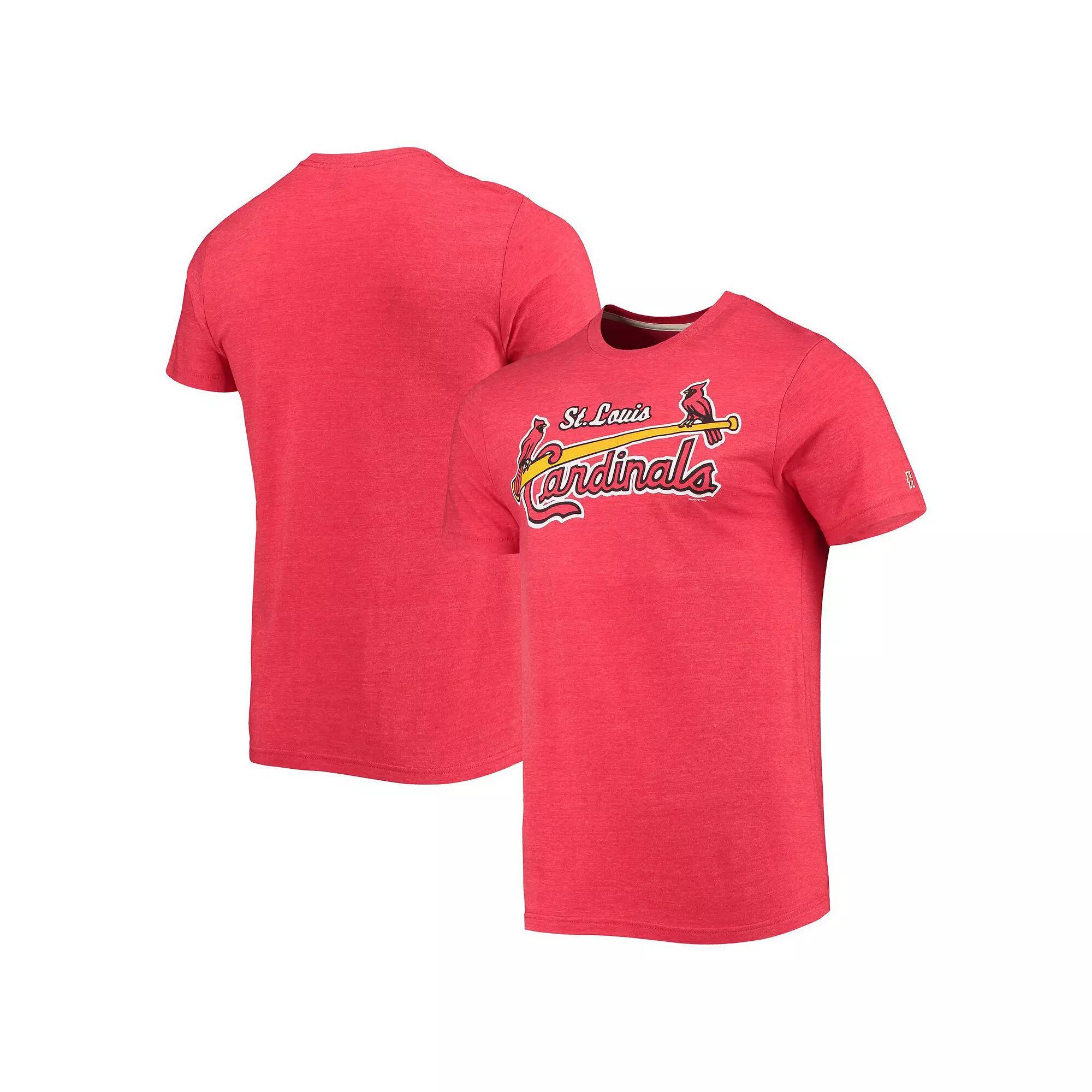 Men's Homage Heather Red St. Louis Cardinals Hand-Drawn Logo Tri-Blend T-Shirt, Size: XL Product Image
