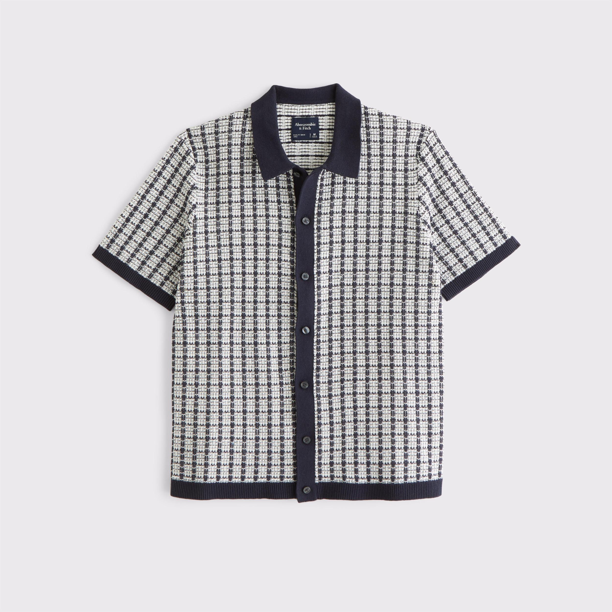 Contrasted Stitch Button-Through Sweater Polo Product Image
