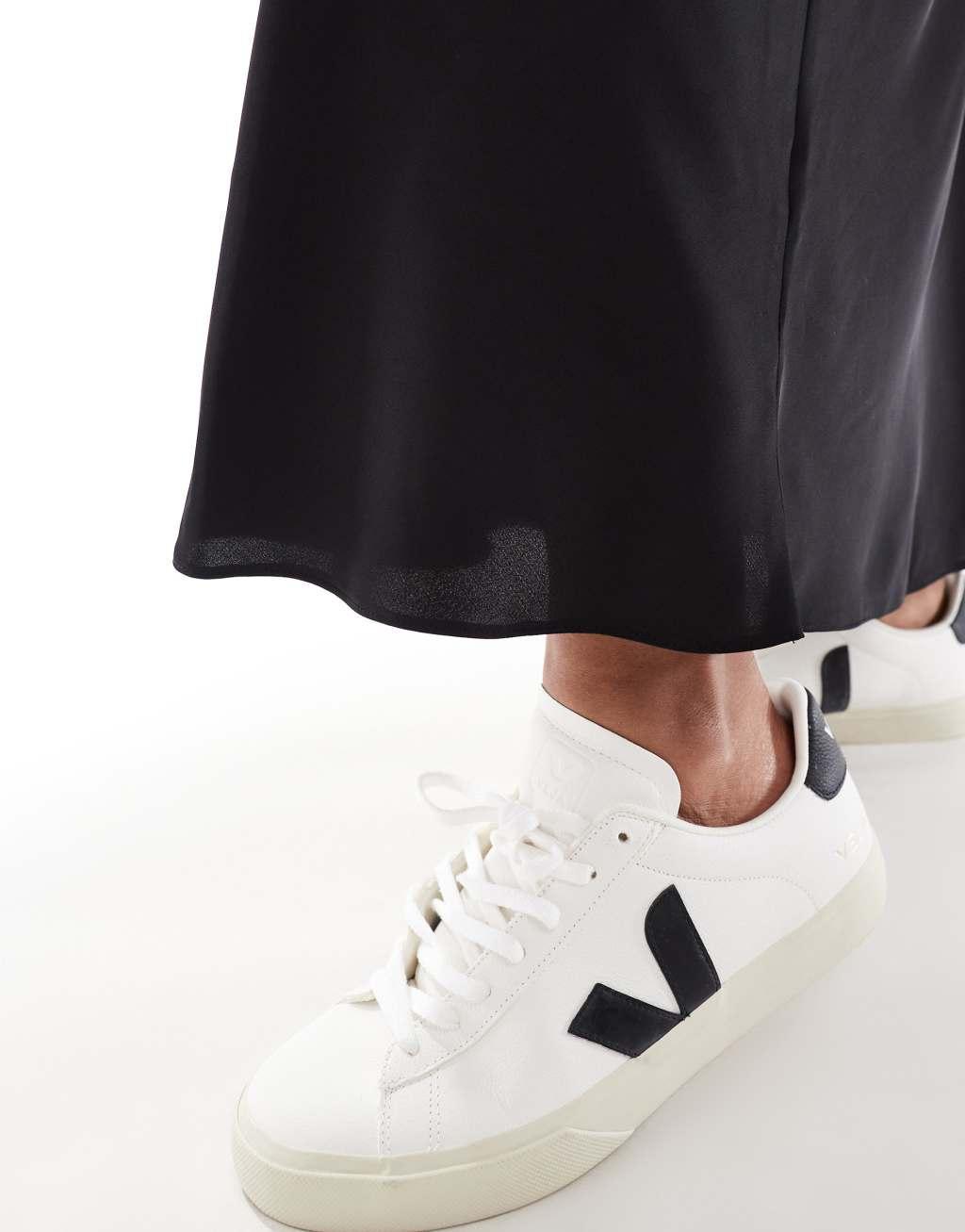 ASOS DESIGN Curve satin bias midi skirt in black Product Image