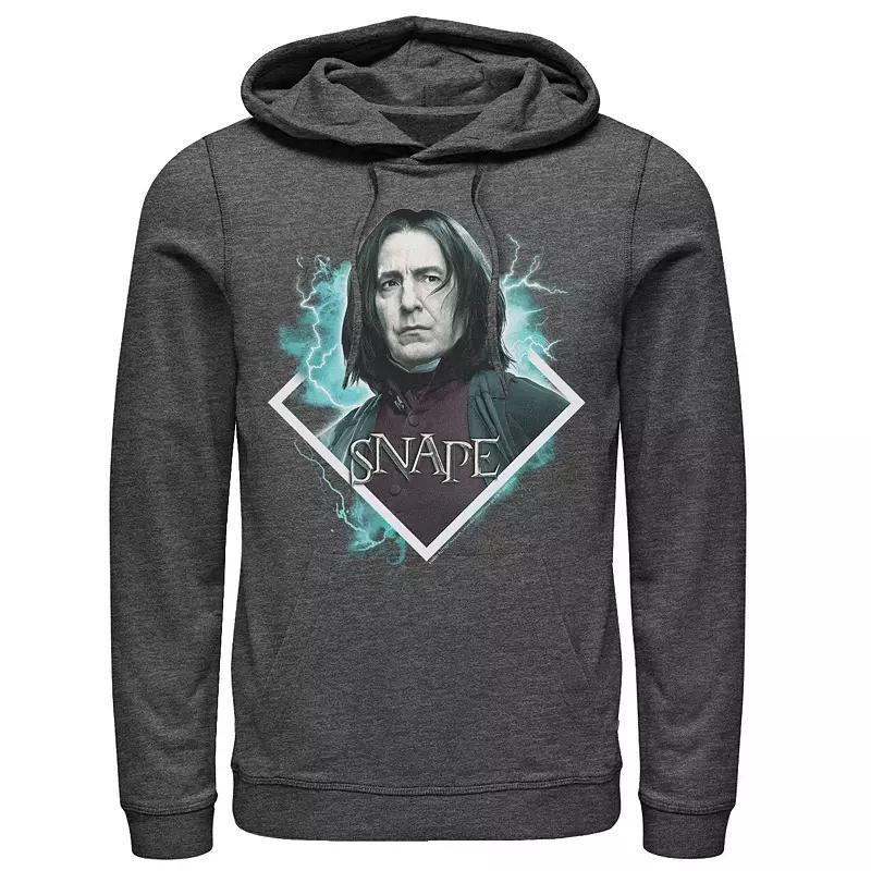 Men's Harry Potter Snape Blue Lightning Character Portrait Graphic Pullover Hoodie, Size: Large, Grey Heather Product Image