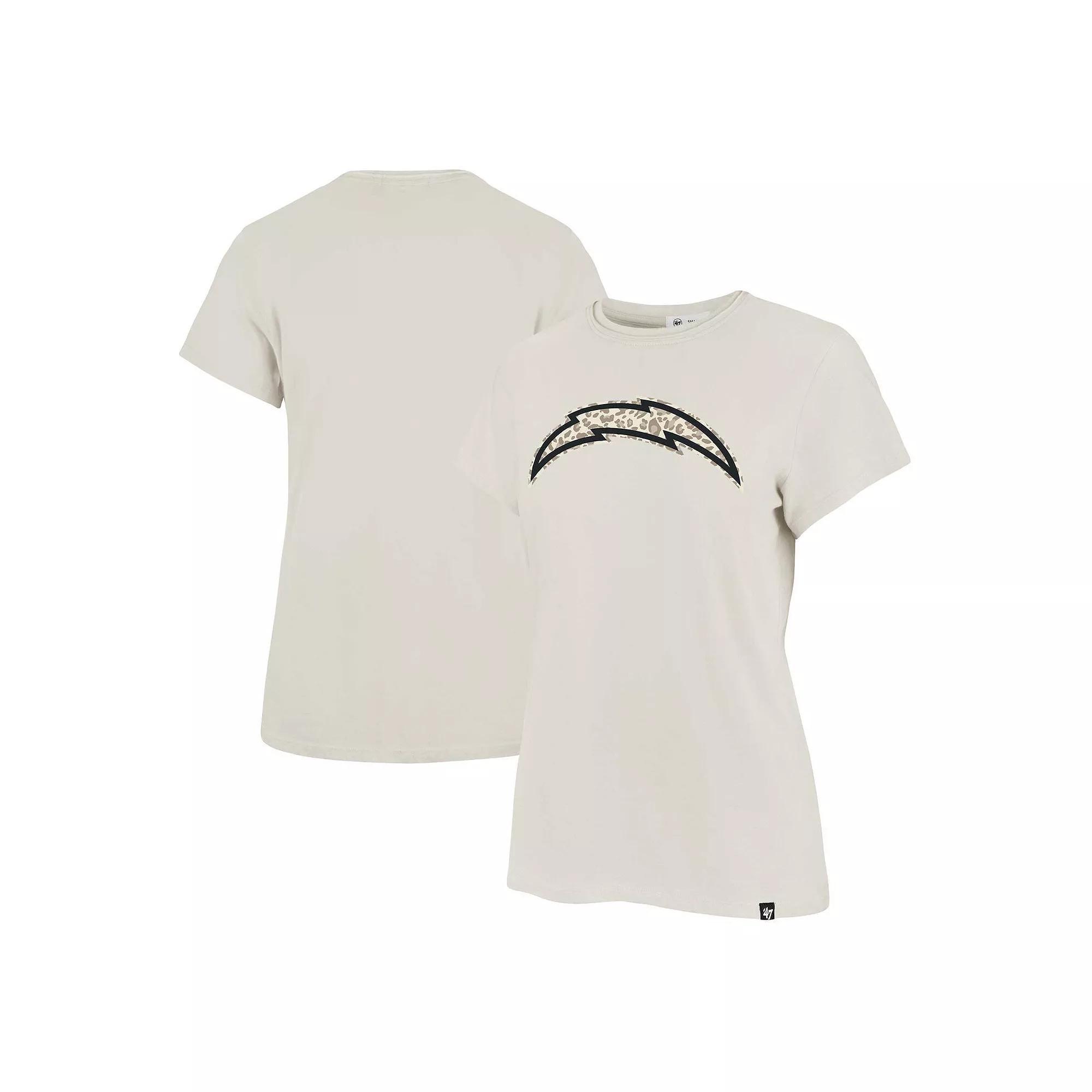 Women's '47 Cream Los Angeles Chargers Panthera Frankie T-Shirt, Size: Small, Beige Product Image