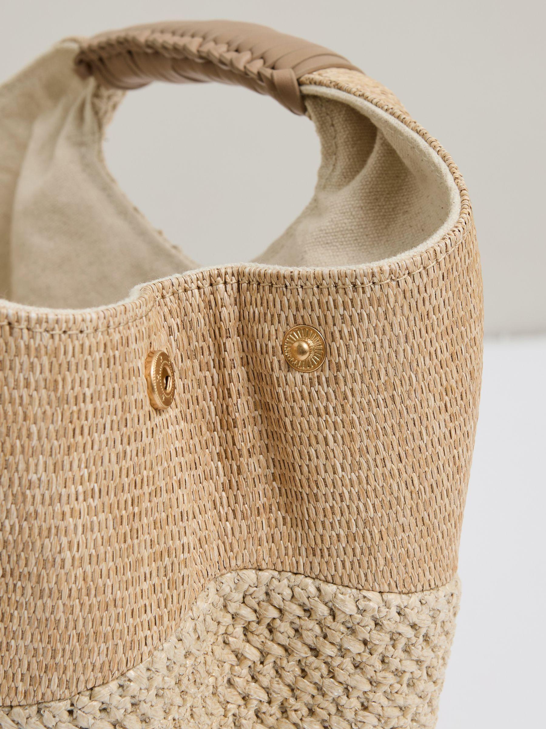 Raffia Patchwork Clutch Bag in Natural Product Image