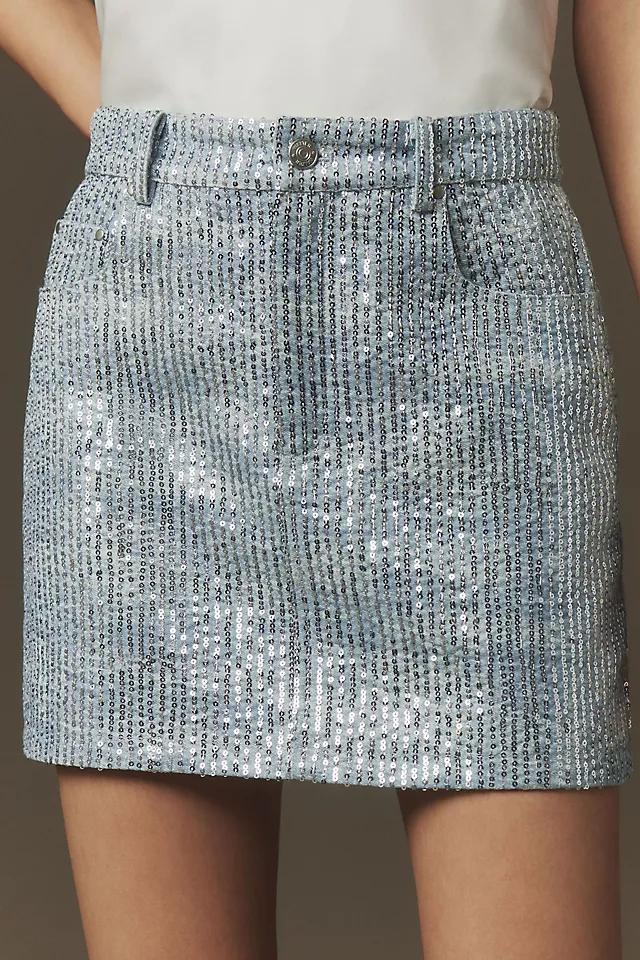 Walter Baker Simone Sequin Denim MIni Skirt Product Image
