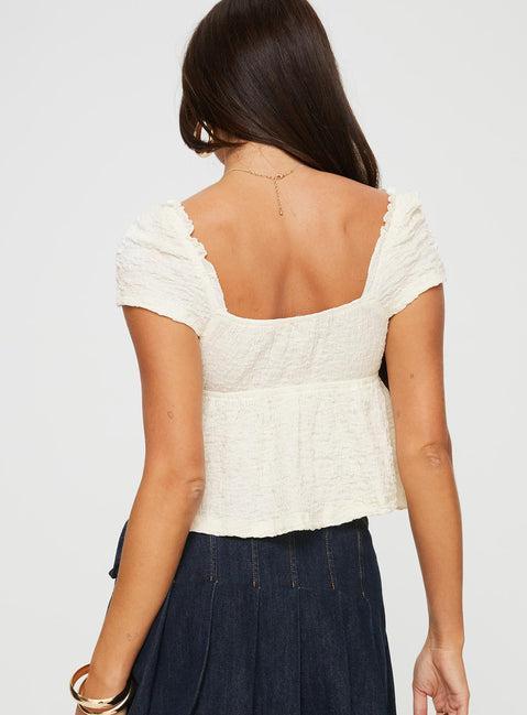 Kellan Cap Sleeve Top Cream Product Image