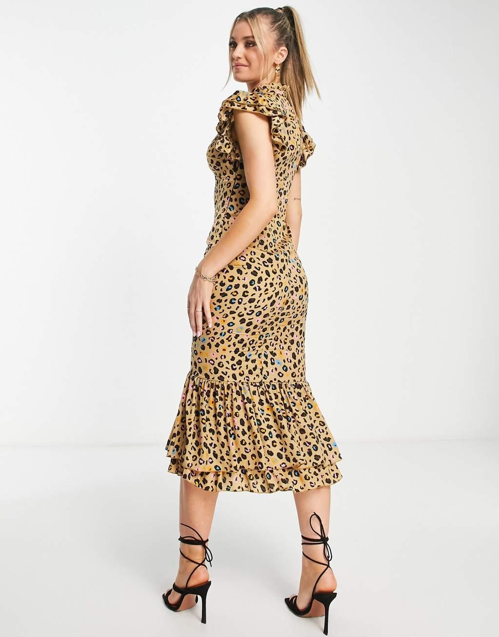 Never Fully Dressed frill sleeve ruffle midaxi dress Product Image