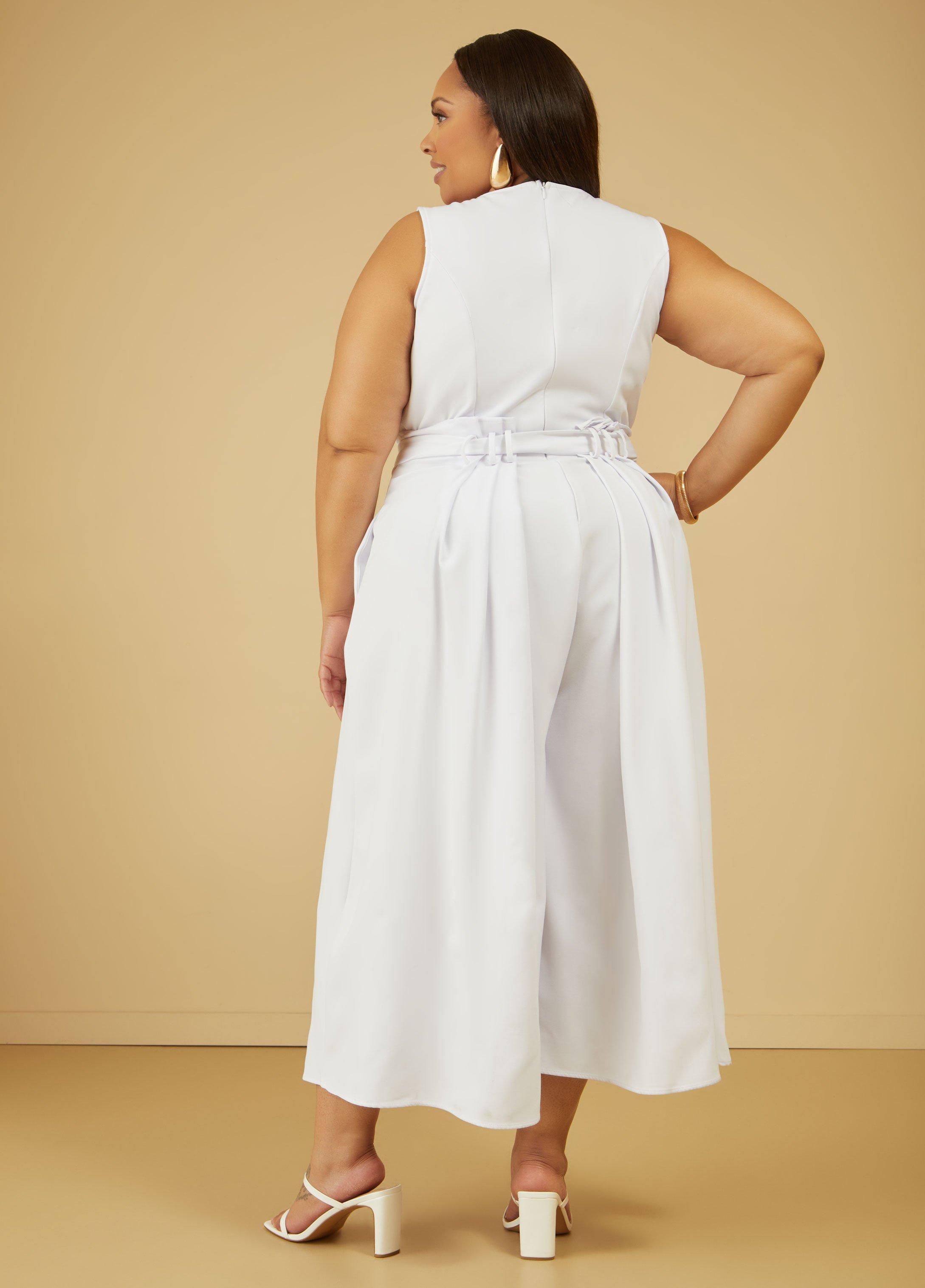 Plus Size Cropped Wide Leg Jumpsuit Ashley Stewart Product Image