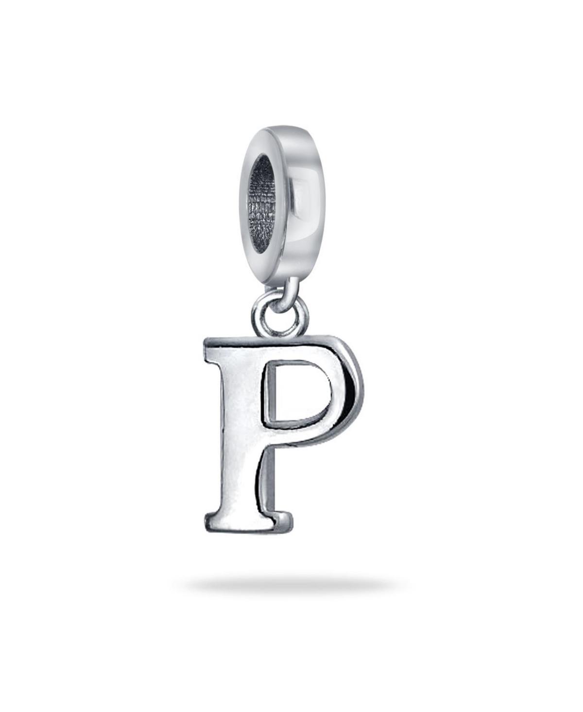Bling Jewelry Dangle Block Letter A-z Alphabet Initial Charm Bead For Women Solid .925 Sterling Silver Fits European Bracelet Product Image