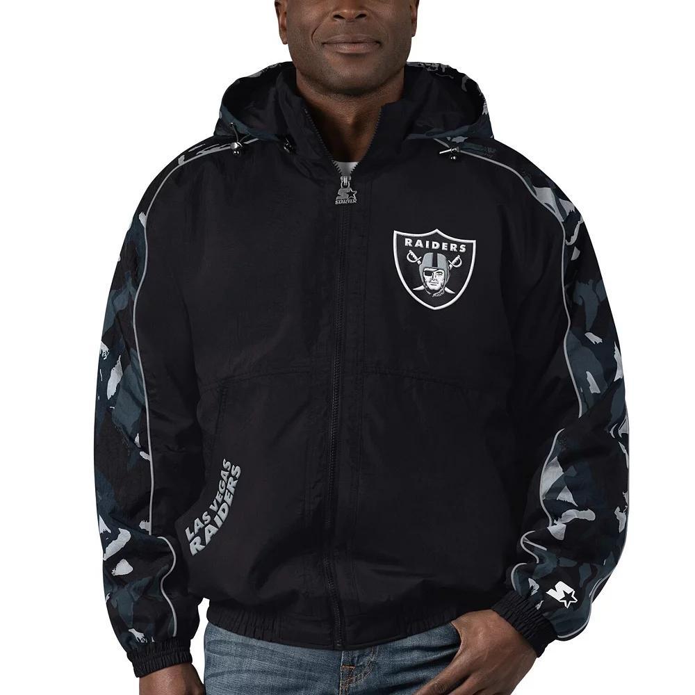 Men's Starter Black Las Vegas Raiders Thursday Night Gridiron Full-Zip Hoodie, Size: Small, Lvr Black Product Image