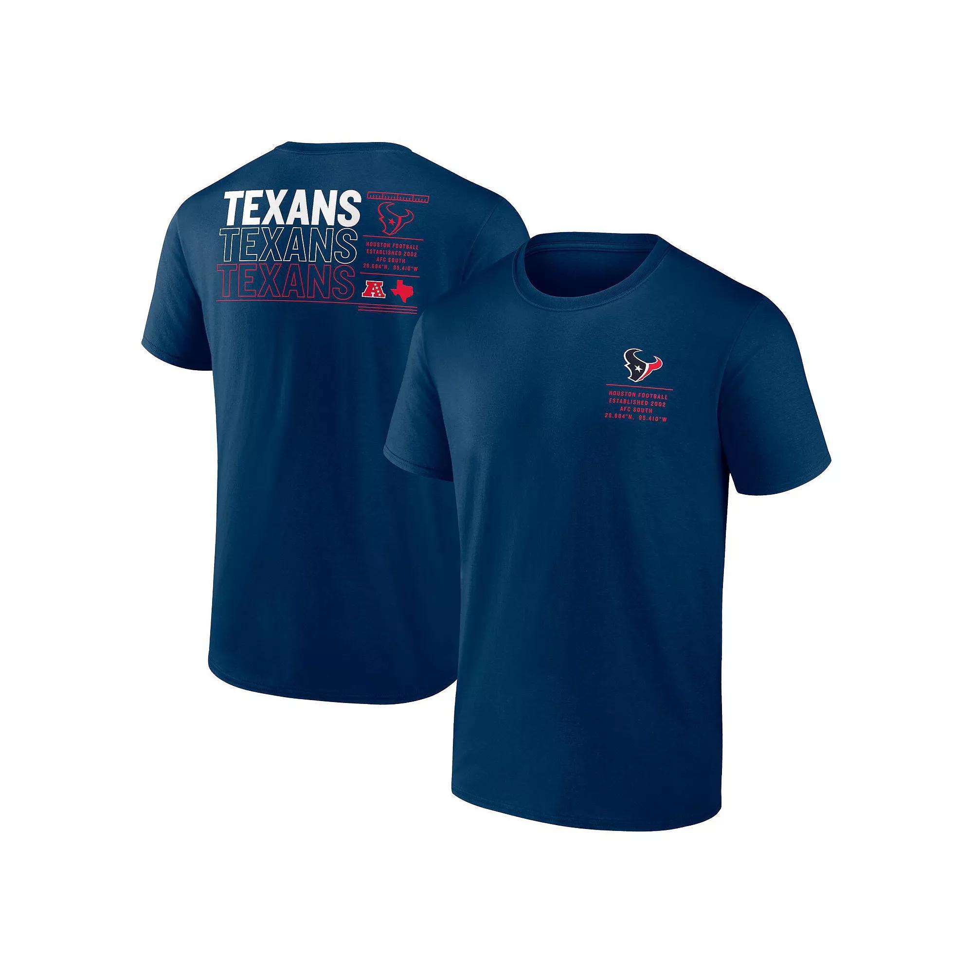 Men's Fanatics Navy Houston Texans Repeat Stats T-Shirt, Size: Small, Blue Product Image