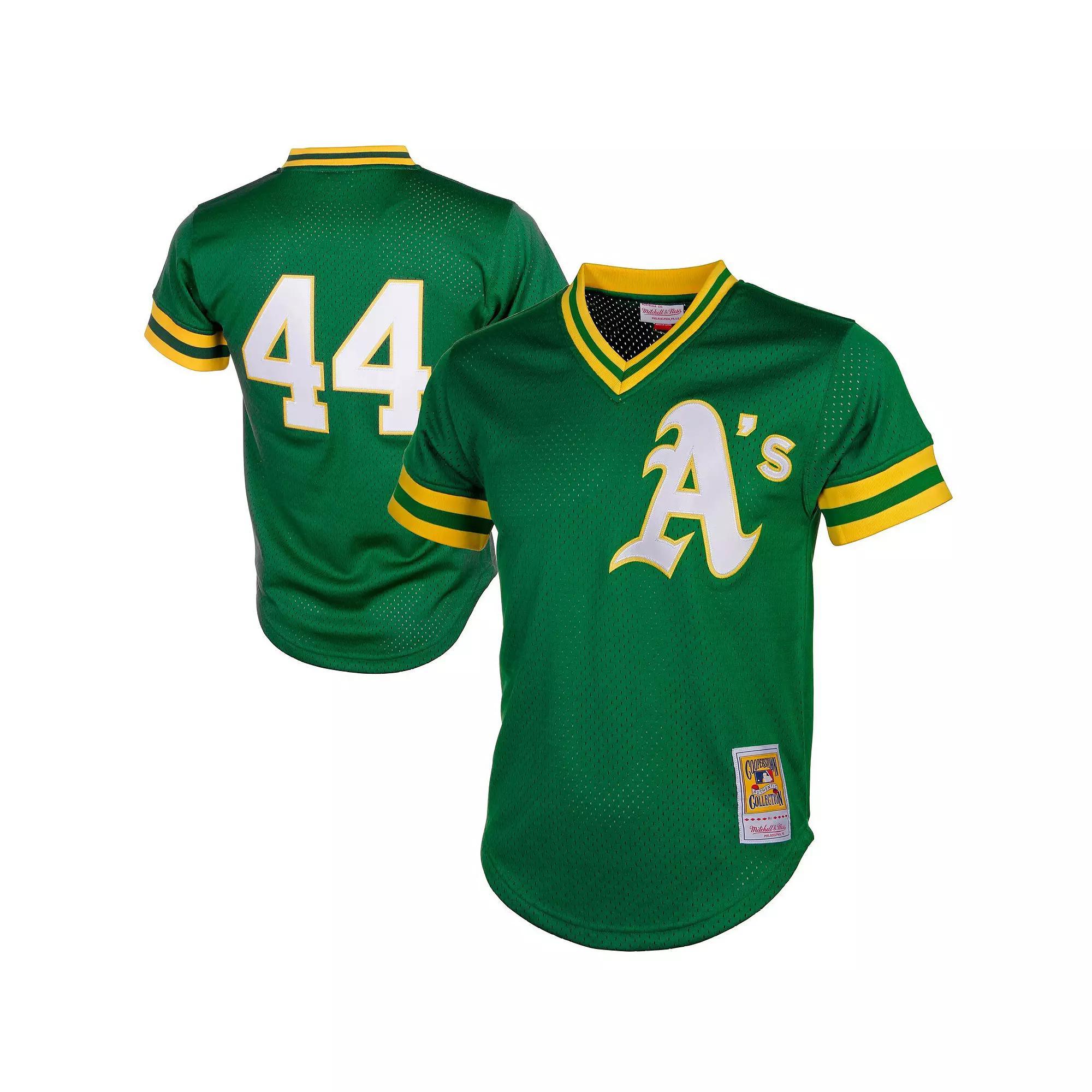 Men's Mitchell & Ness Reggie Jackson Green Oakland Athletics Cooperstown Mesh Batting Practice Jersey, Size: XL Product Image