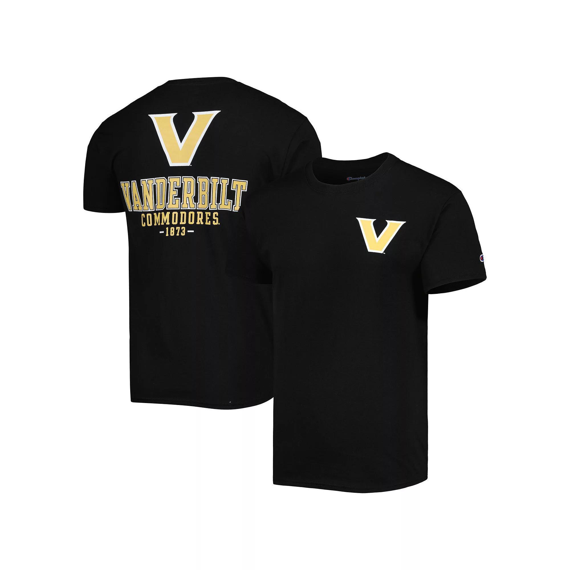 Men's Champion Black Vanderbilt Commodores Team Stack 2-Hit T-Shirt, Size: 2XL Product Image