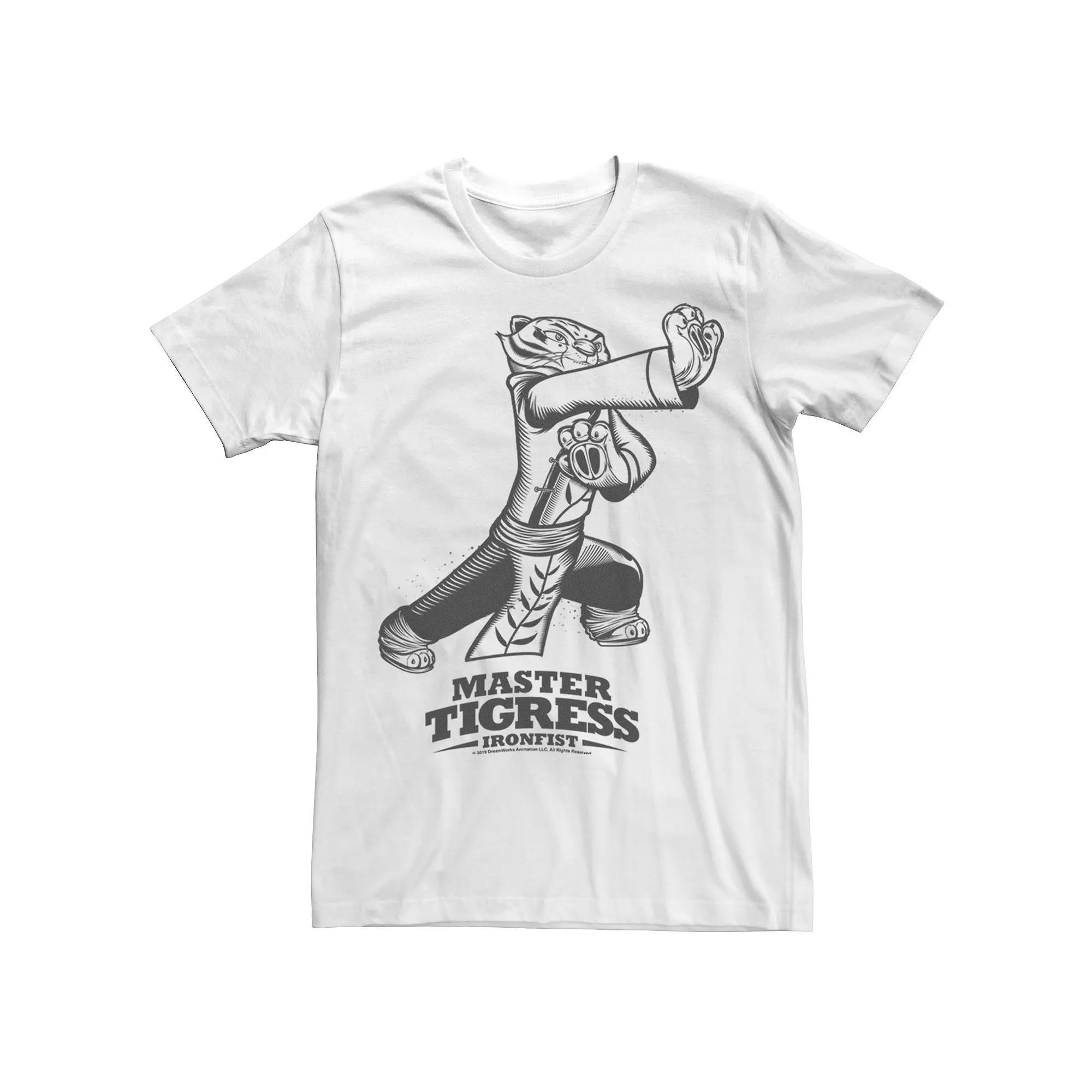 Men's Kung Fu Panda Master Tigress Iron Fist Tee, Size: Large, White Product Image