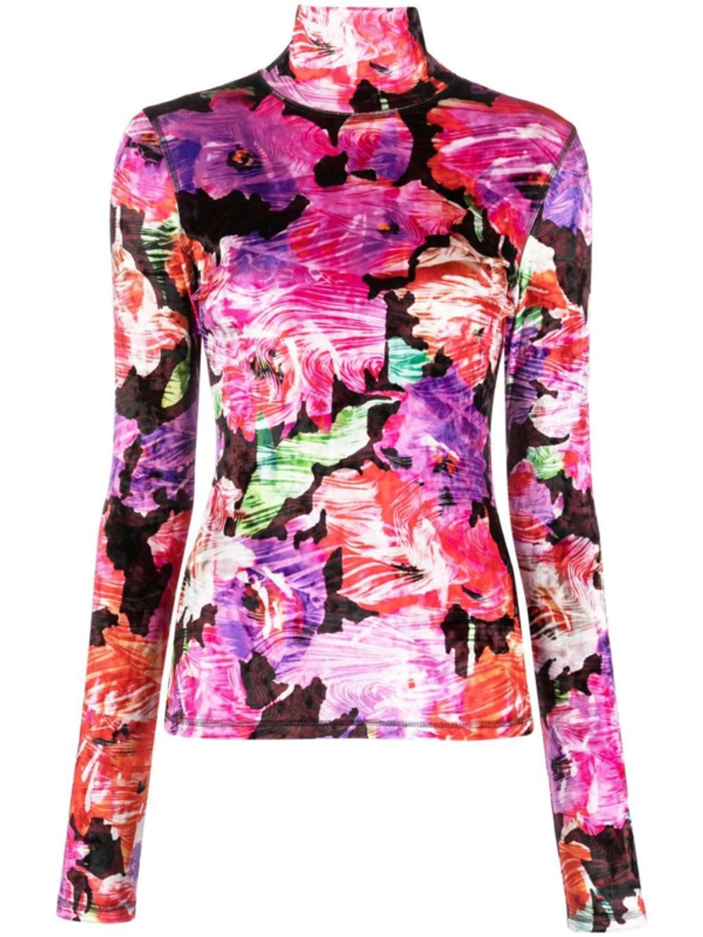 MSGM Abstract-pattern High-neck Jumper In Multicolor Product Image