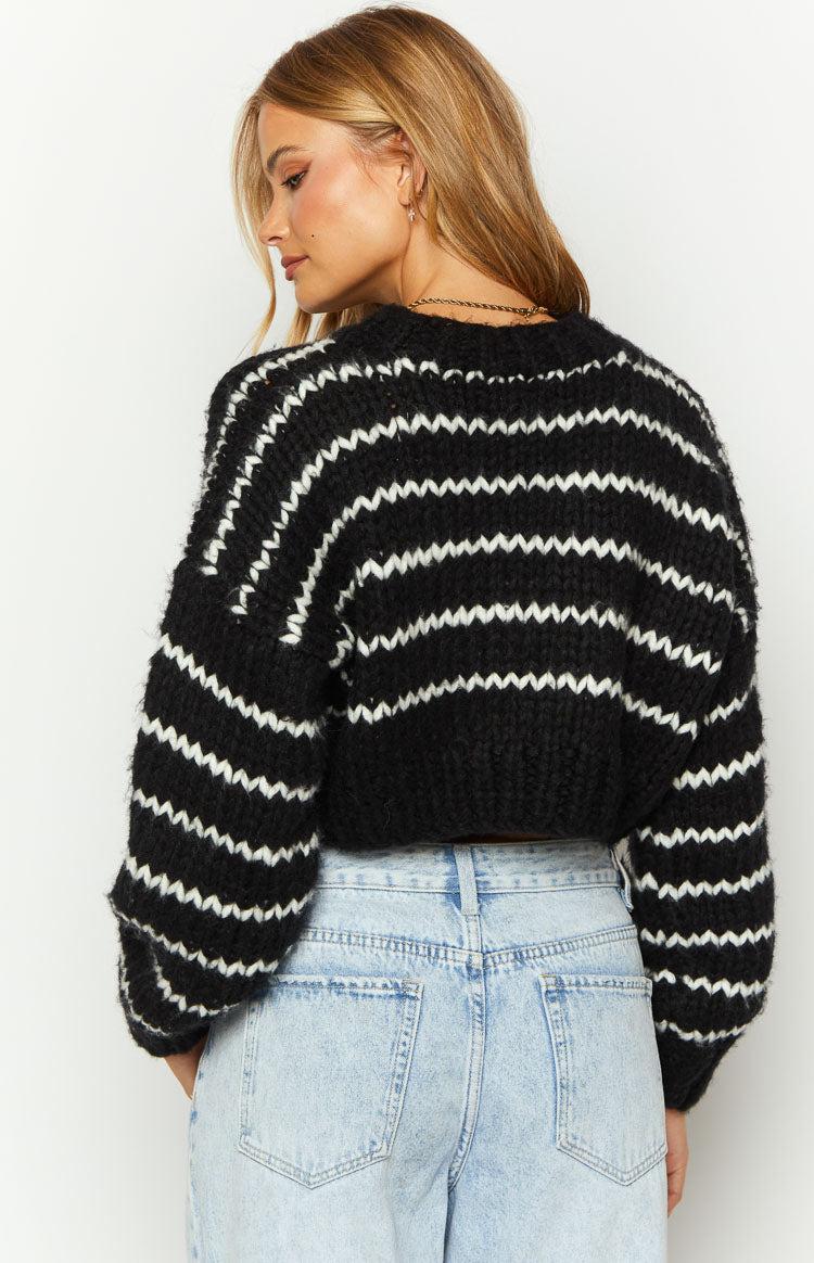Belmont Black And White Striped Sweater Product Image