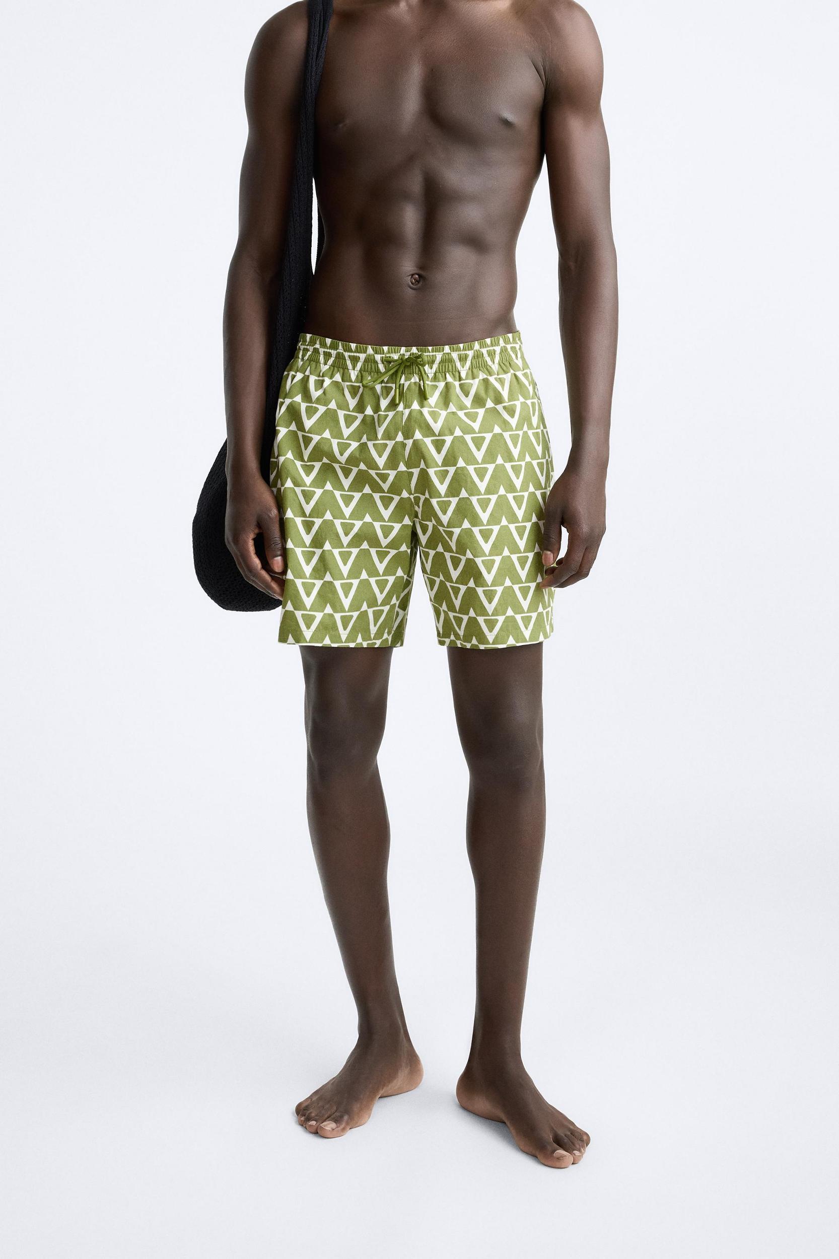GEOMETRIC PRINT SHORT SWIMMING TRUNKS Product Image