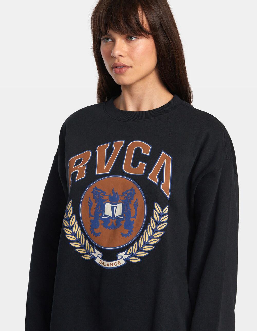 RVCA Letterman Womens Crewneck Sweatshirt - BLACK Product Image