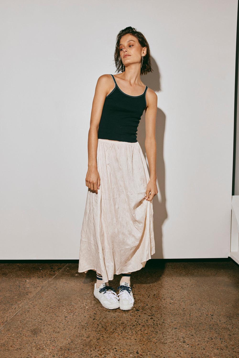 Solara Midi Skirt Cream Product Image