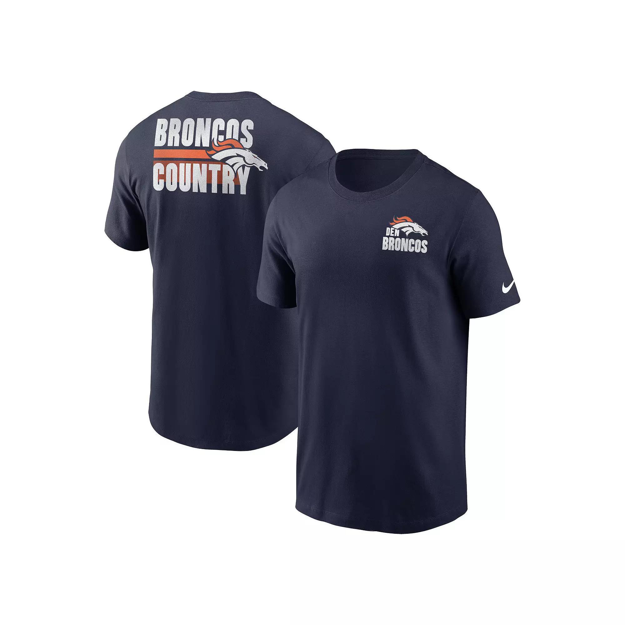 Men's Nike Navy Denver Broncos Blitz Essential T-Shirt, Size: Large, Blue Product Image