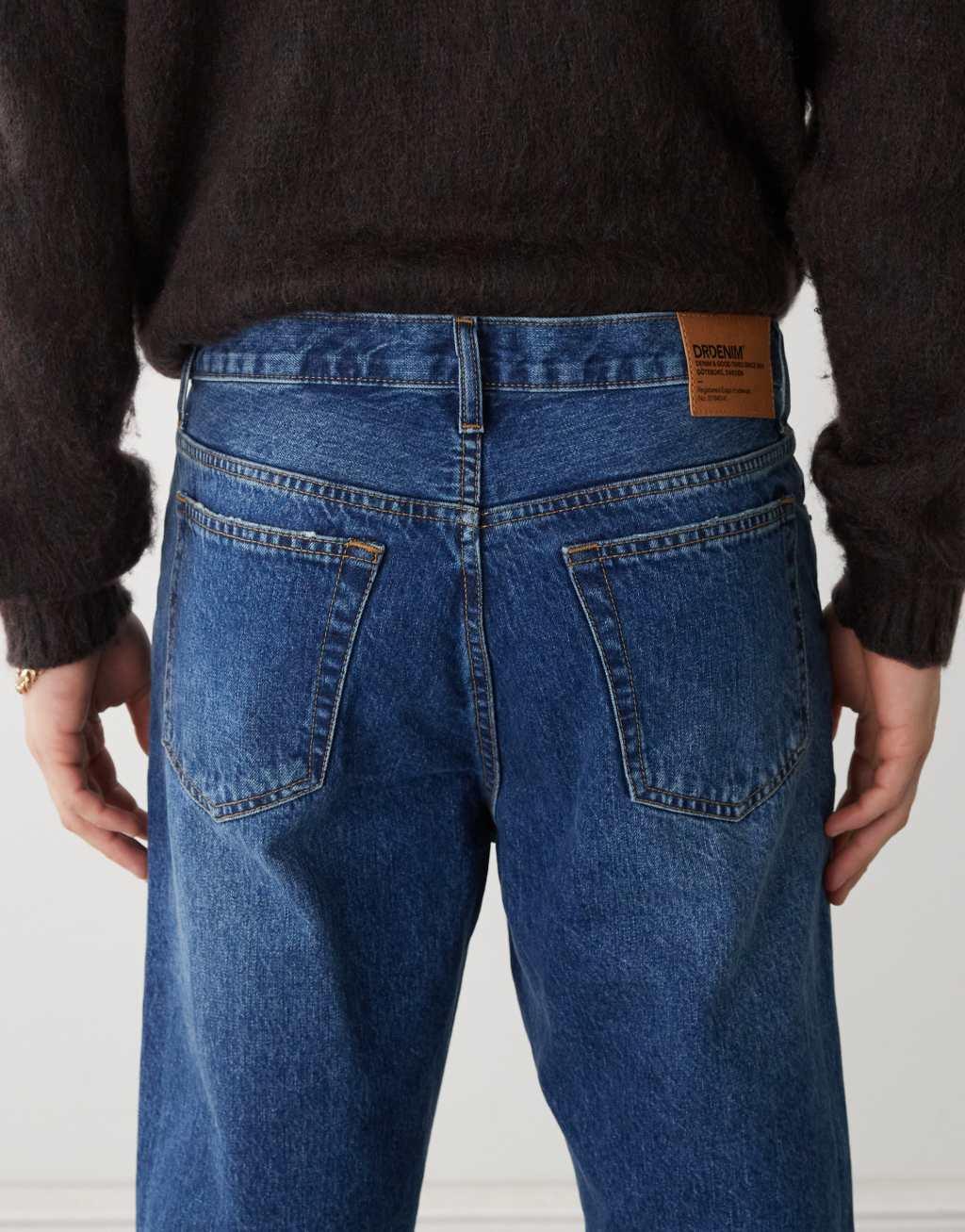 Dr Denim Dash regular fit straight leg in dark blue stone with spray Product Image
