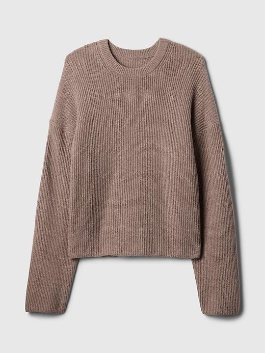 CashSoft Shaker-Stitch Crewneck Sweater Product Image