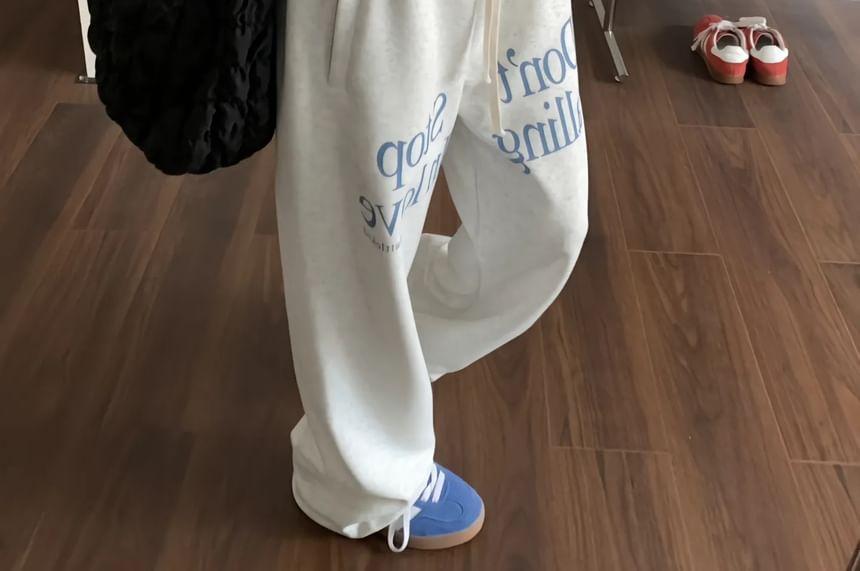 Low Rise Lettering Wide Leg Pants Product Image