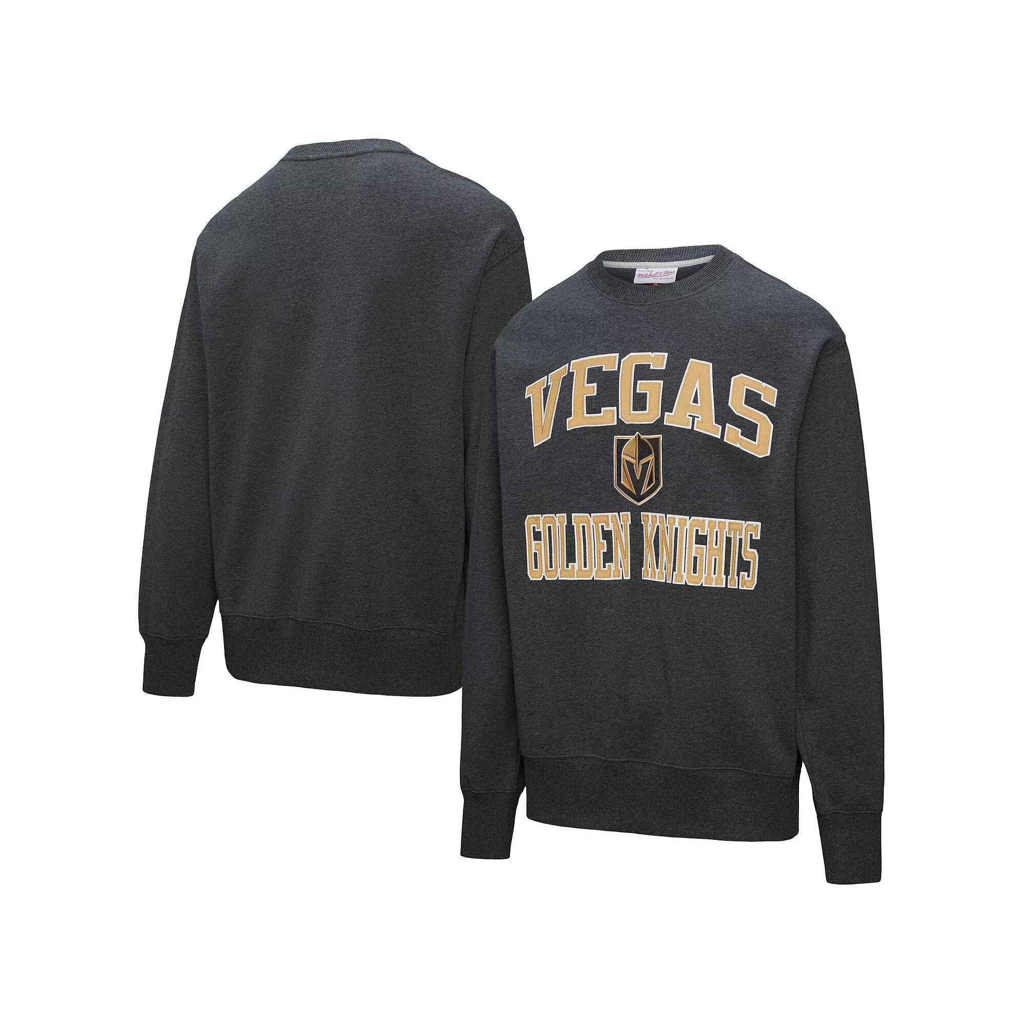 Men's Mitchell & Ness Black Vegas Golden Knights Playoff Win Fleece Pullover Sweatshirt, Size: Small, Lvk Charco Product Image