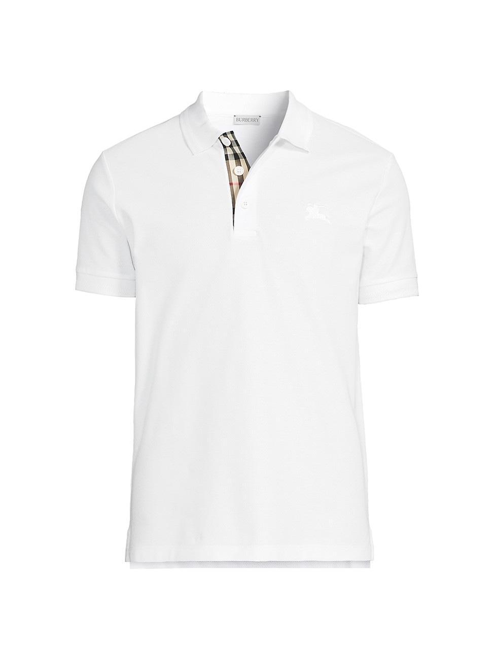 burberry Men's Eddie TB Monogram Cotton Polo in Black at Nordstrom, Size Small Product Image